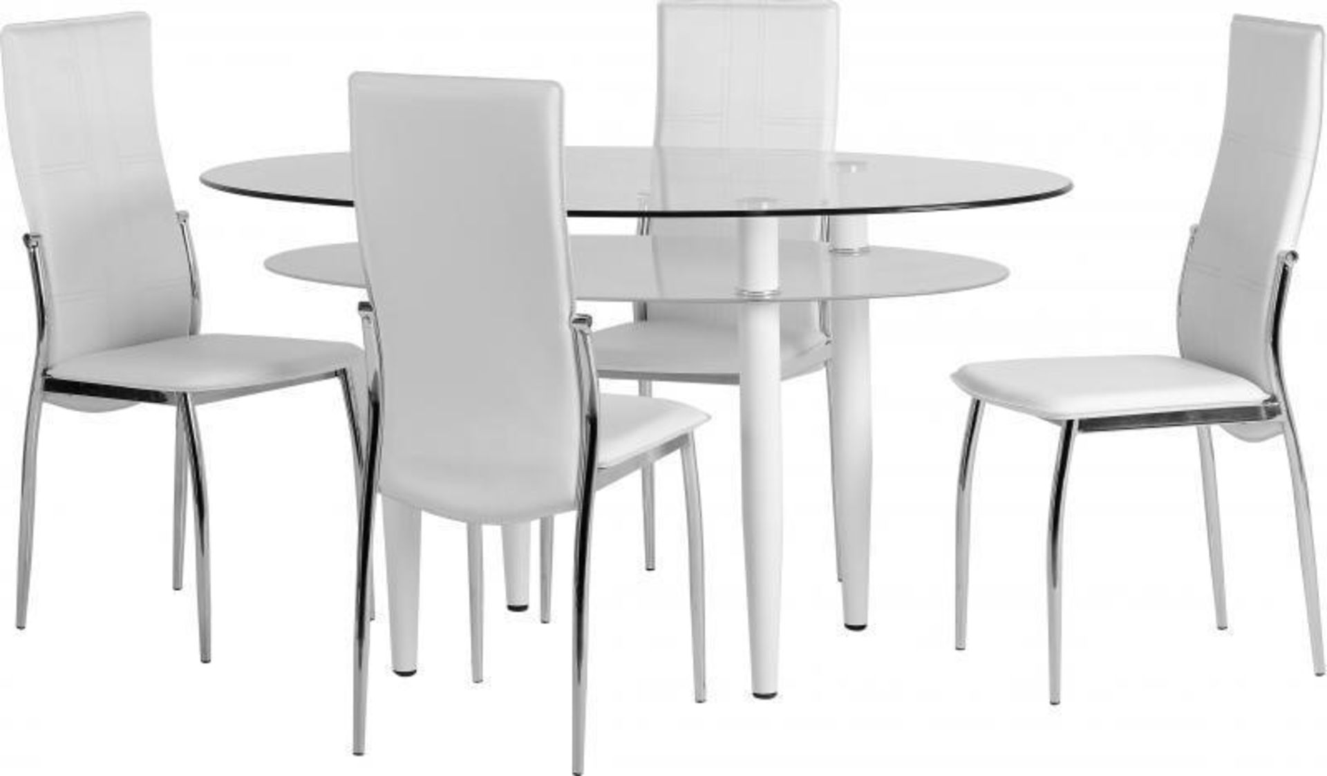 1 BOXED BERKLEY DINING TABLE AND 2 CHAIRS IN WHITE / RRP £180.00 (VIEWING HIGHLY RECOMMENDED)