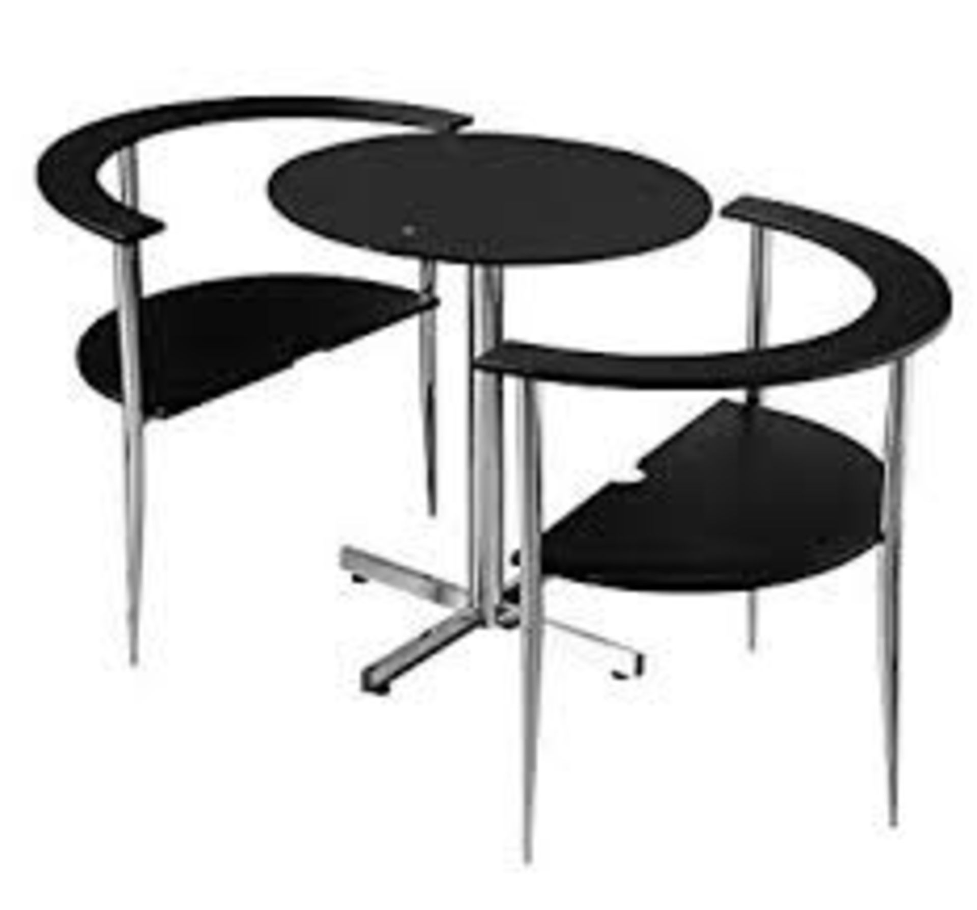 1 BOXED 3 PIECE DINING SET IN BLACK (VIEWING HIGHLY RECOMMENDED)