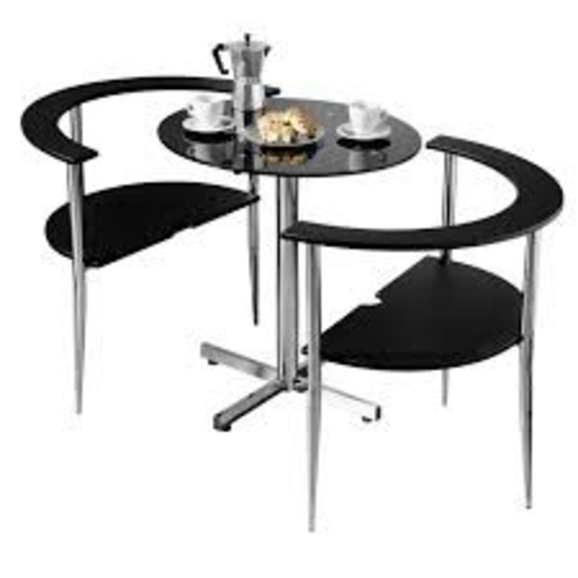 1 BOXED 3 PIECE DINING SET IN BLACK (VIEWING HIGHLY RECOMMENDED)