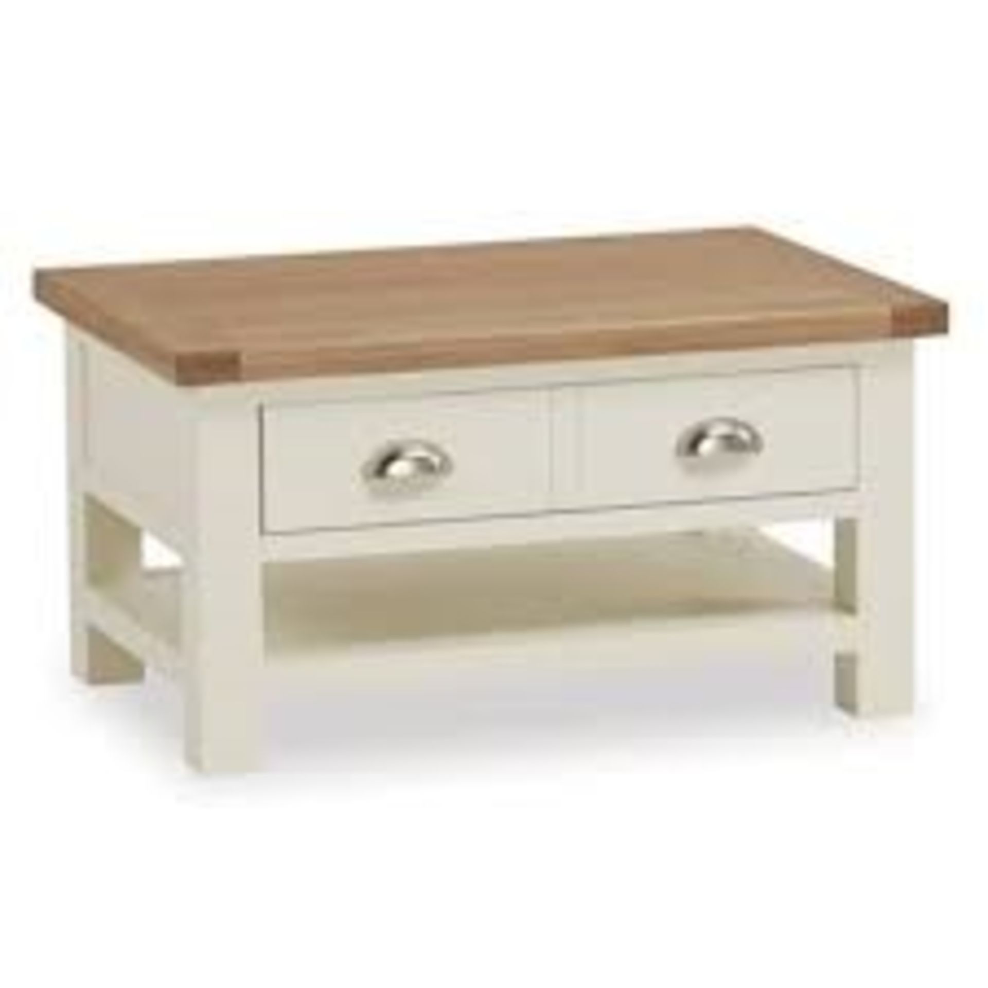 1 GRADE A BOXED DAYMER SMALL COFFEE TABLE IN CREAM / RRP £209.00 (VIEWING HIGHLY RECOMMENDED)