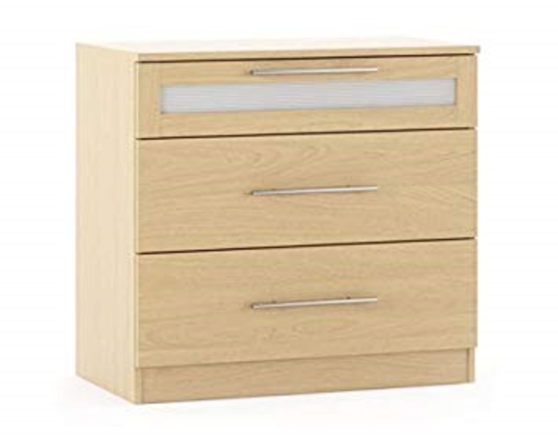 1 BOXED MARBELLA 3 DRAWER CHEST IN OAK (VIEWING HIGHLY RECOMMENDED)