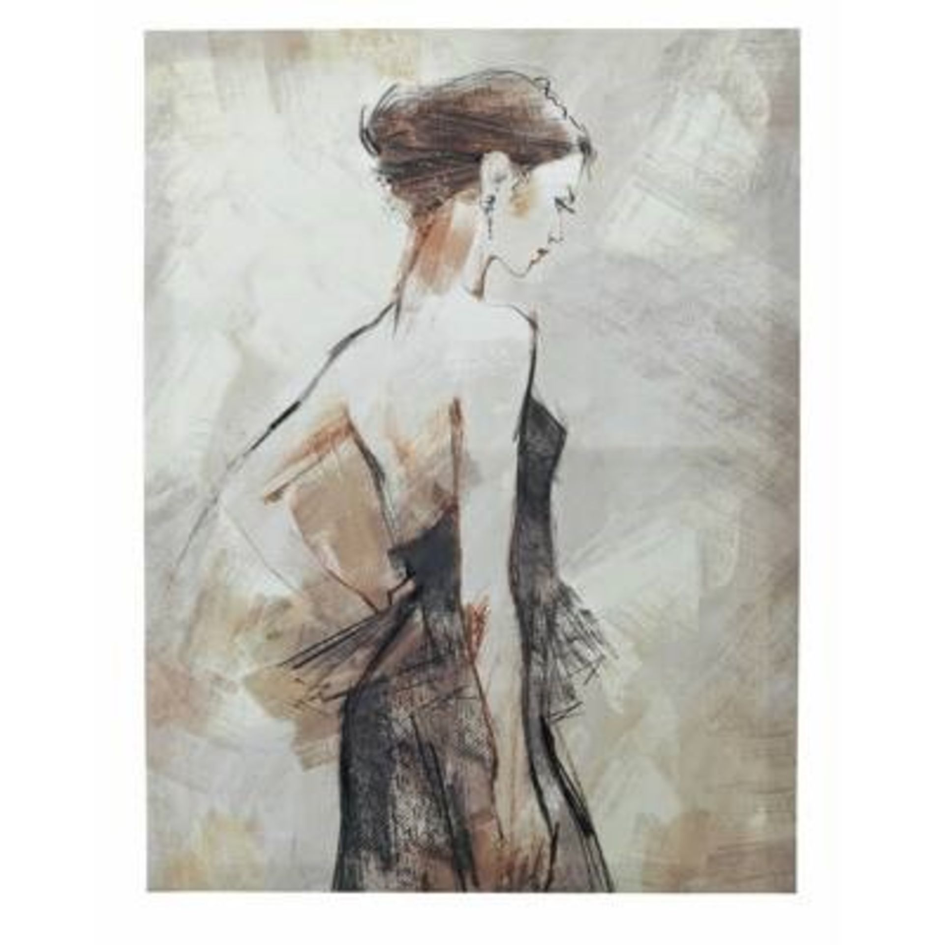 1 BRAND NEW BOXED ARTHOUSE MONO FIGURATIVE CANVAS WALL ART, 45CM X 60CM / RRP £14.99 (VIEWING HIGHLY