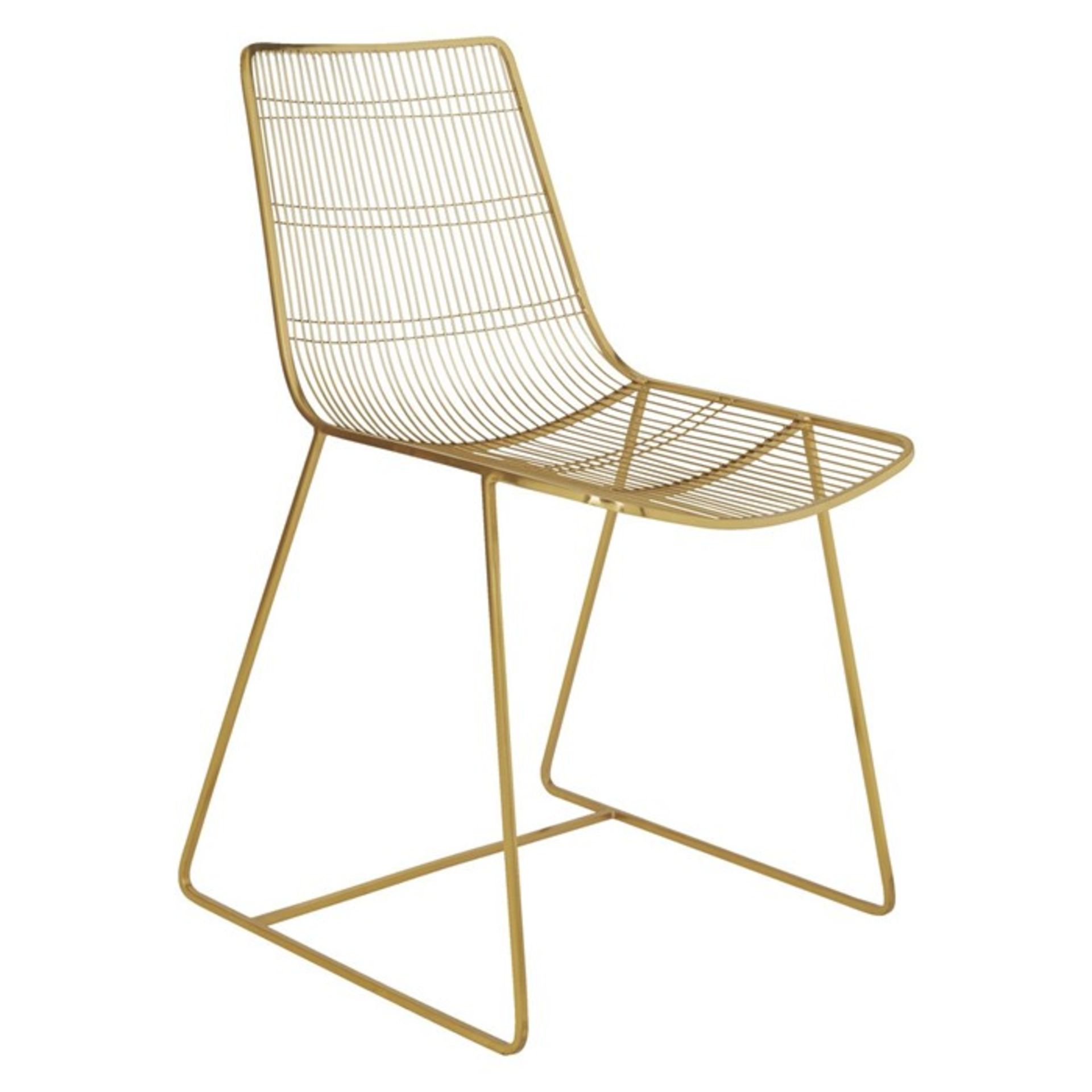 1 GRADE A HABITAT TABITHA WIRE CHAIR IN GOLD / 268305 / RRP £150.00 (VIEWING HIGHLY RECOMMENDED)