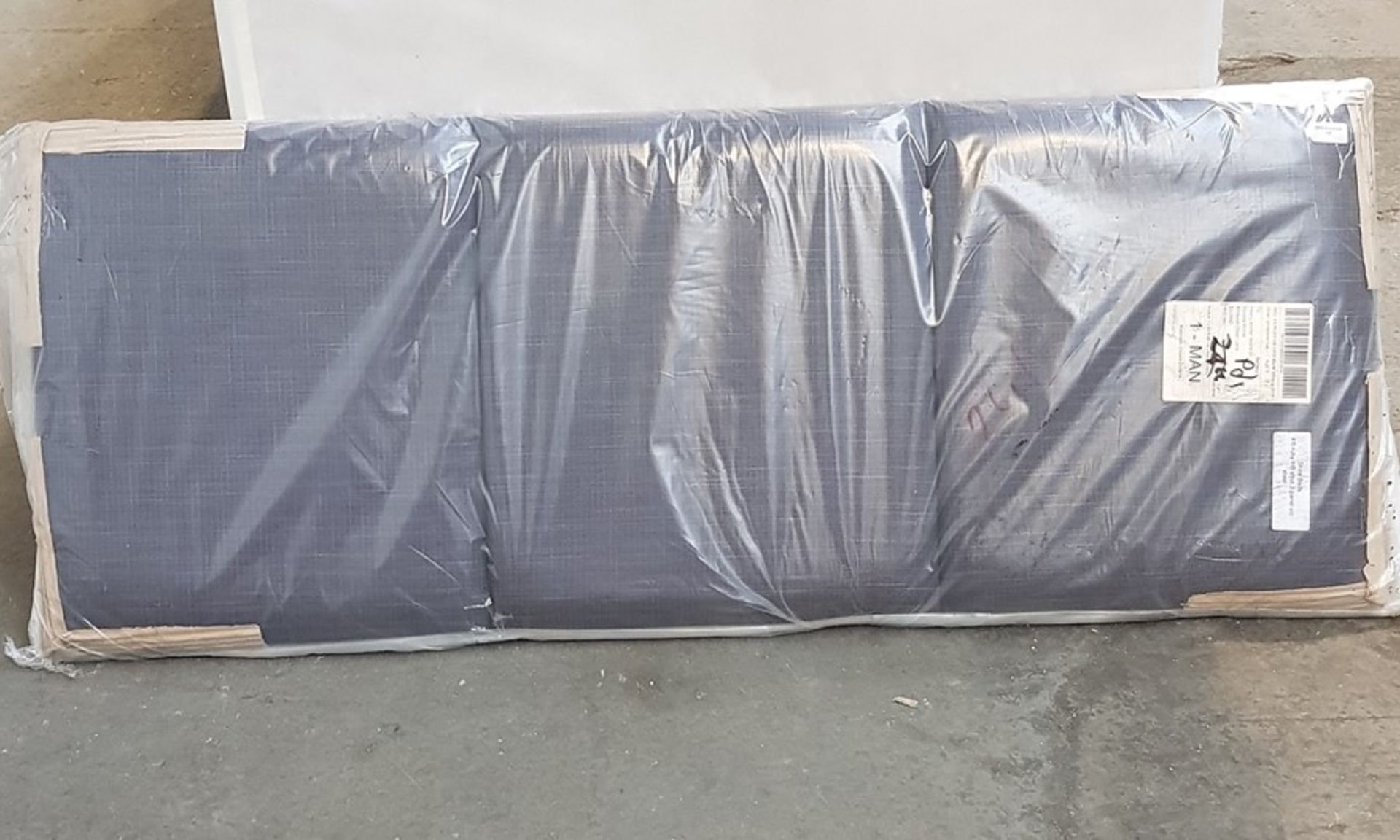 1 GRADE A BAGGED 135CM RUBY HEADBOARD IN BLACK WEAVE (VIEWING HIGHLY RECOMMENDED)