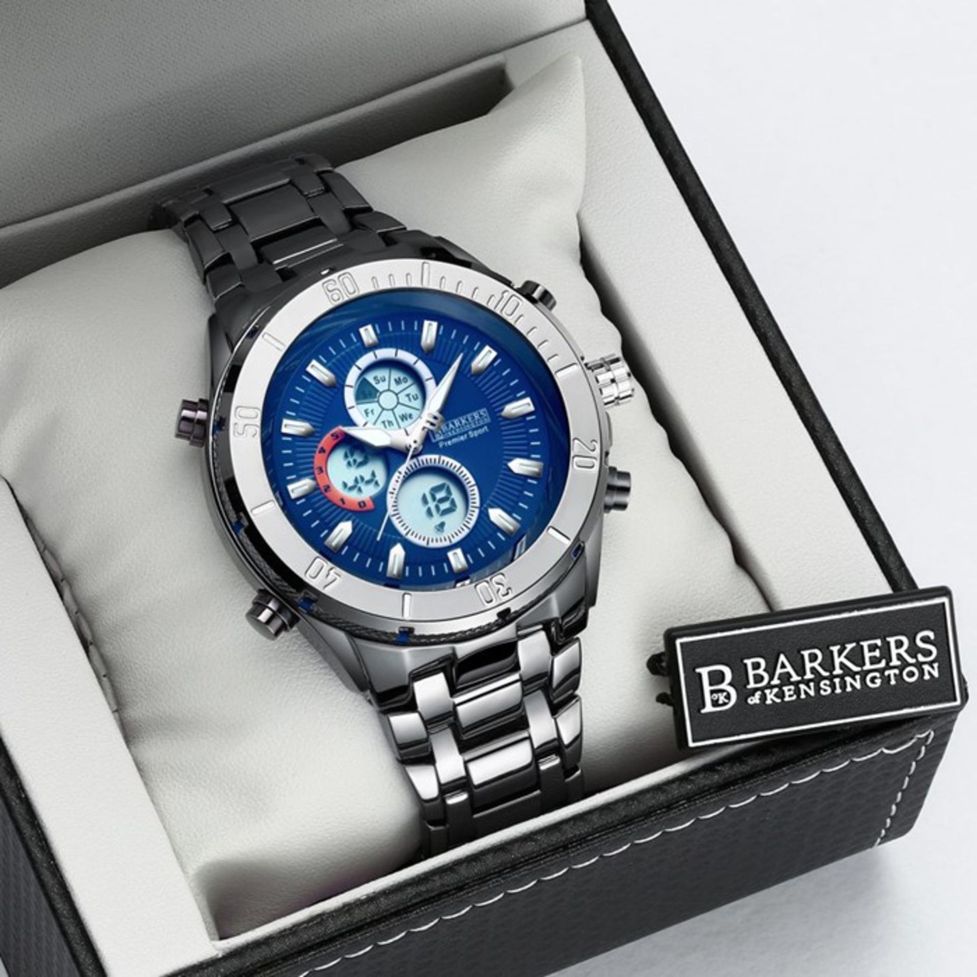 1 BRAND NEW BOXED BARKERS OF KENSINGTON PREMIER SPORT IN BLUE / RRP £455.00 (VIEWING HIGHLY
