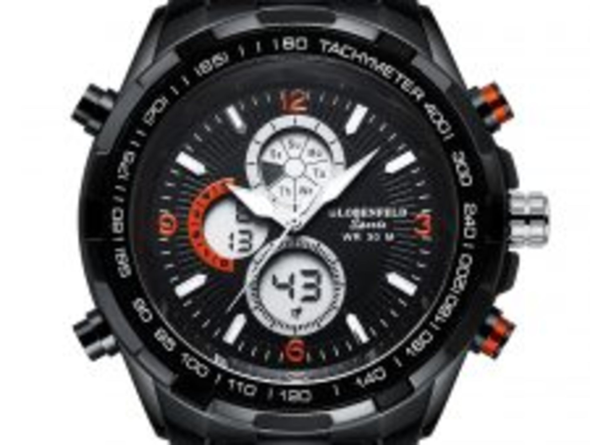 1 BRAND NEW BOXED GLOBENFELD SPORT WATCH IN BLACK / RRP £260.00 (VIEWING HIGHLY RECOMMENDED)