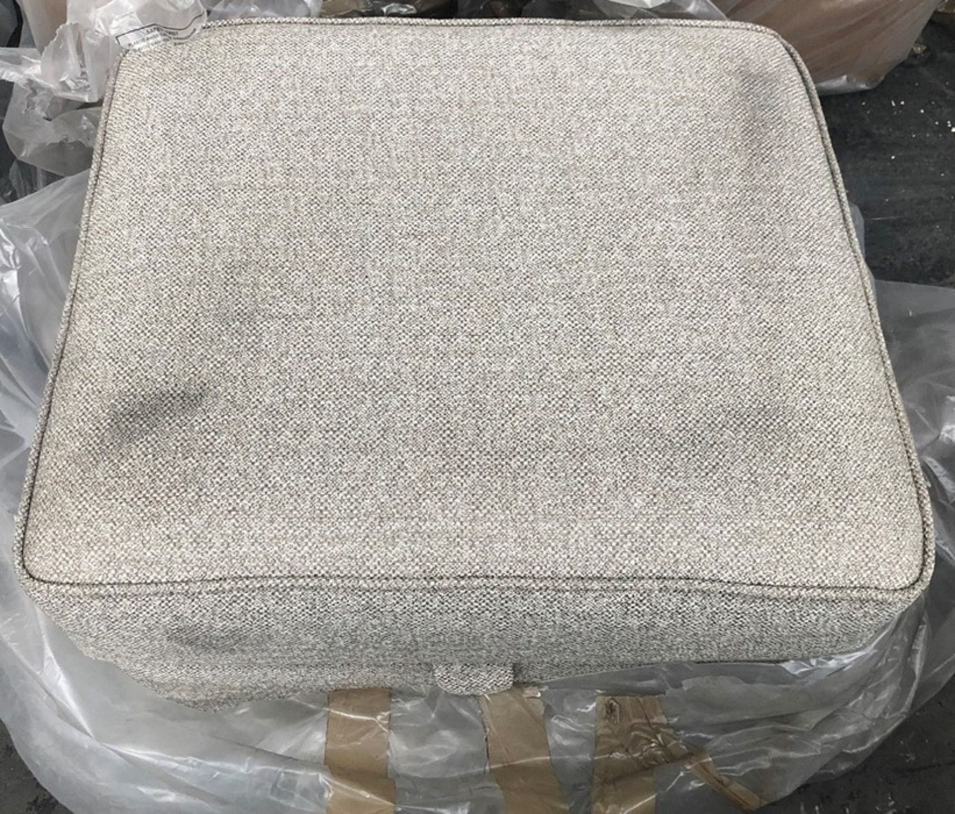 1 BRAND NEW BAGGED EDIT FOOT STOOL IN AREZZO TAUPE / NEEDS A LITTLE WIPE (VIEWING HIGHLY