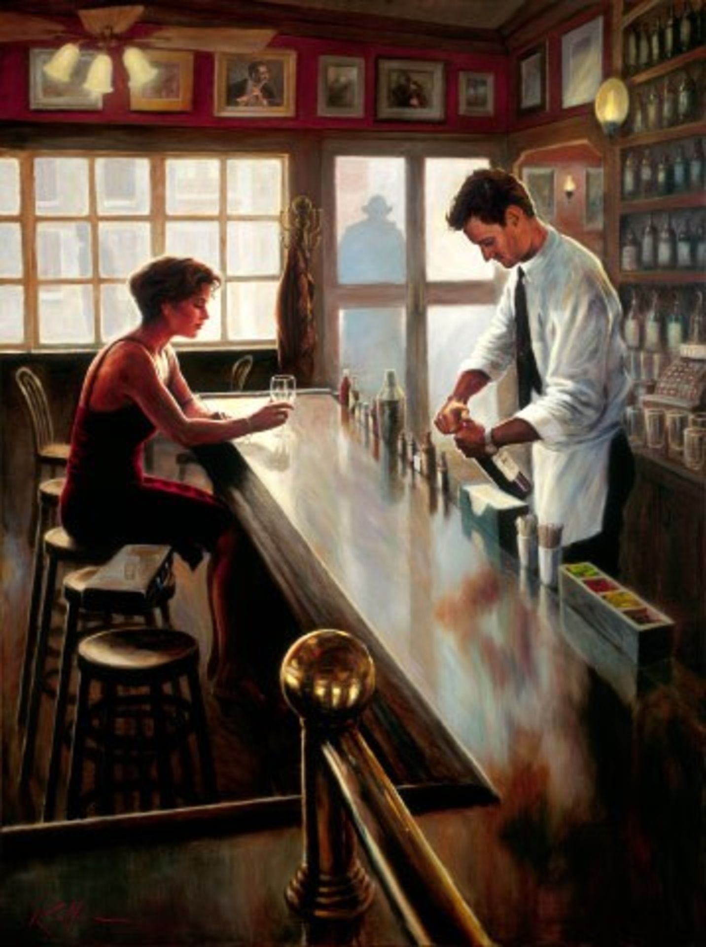 Mark Keller - a fine art print entitled A Glass Of Red, image size 61cm (h) x 45cm (w), Gallery