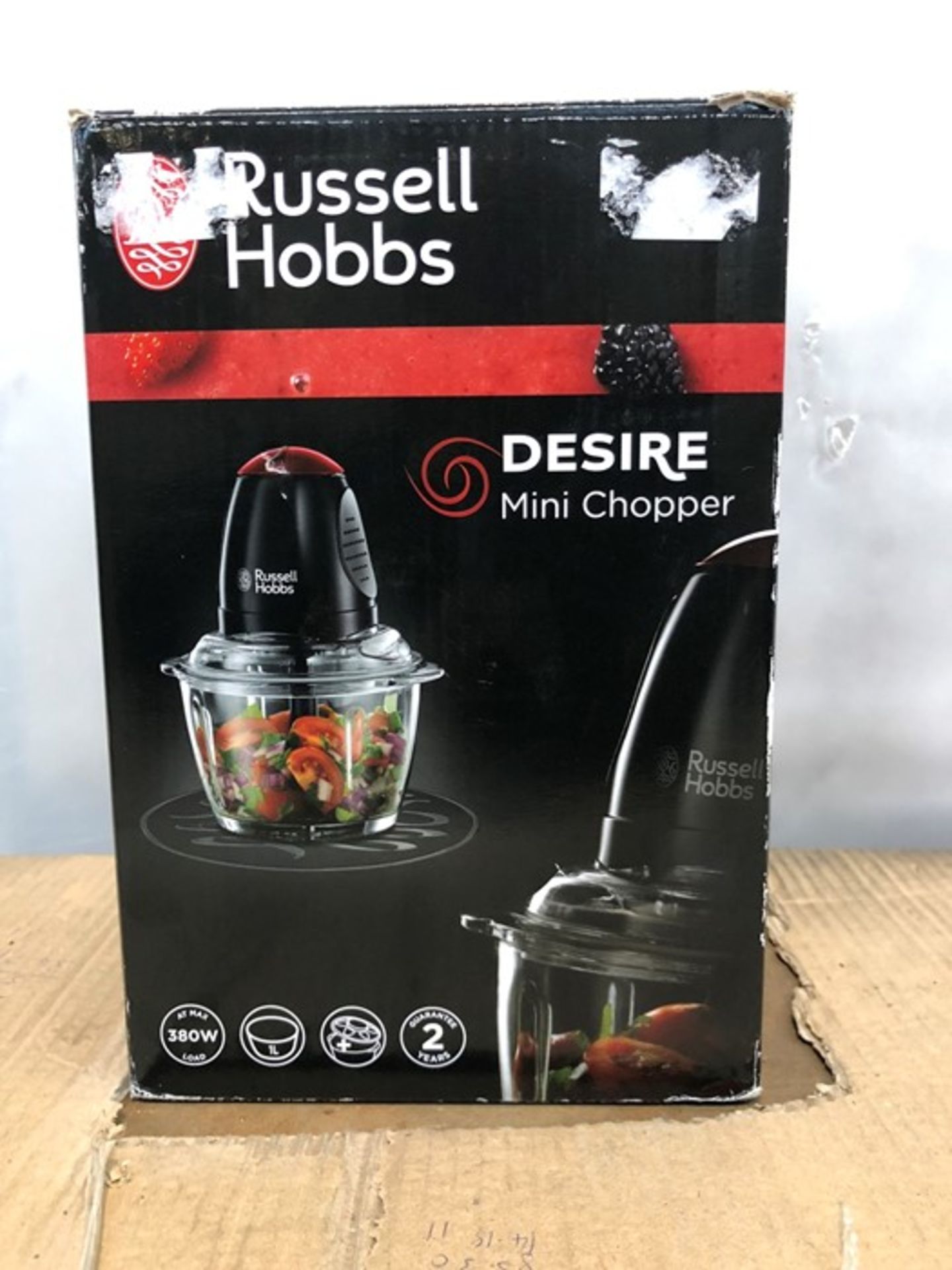 1 BOXED RUSSELL HOBBS DESIRE MINI CHOPPER (VIEWING HIGHLY RECOMMENDED)