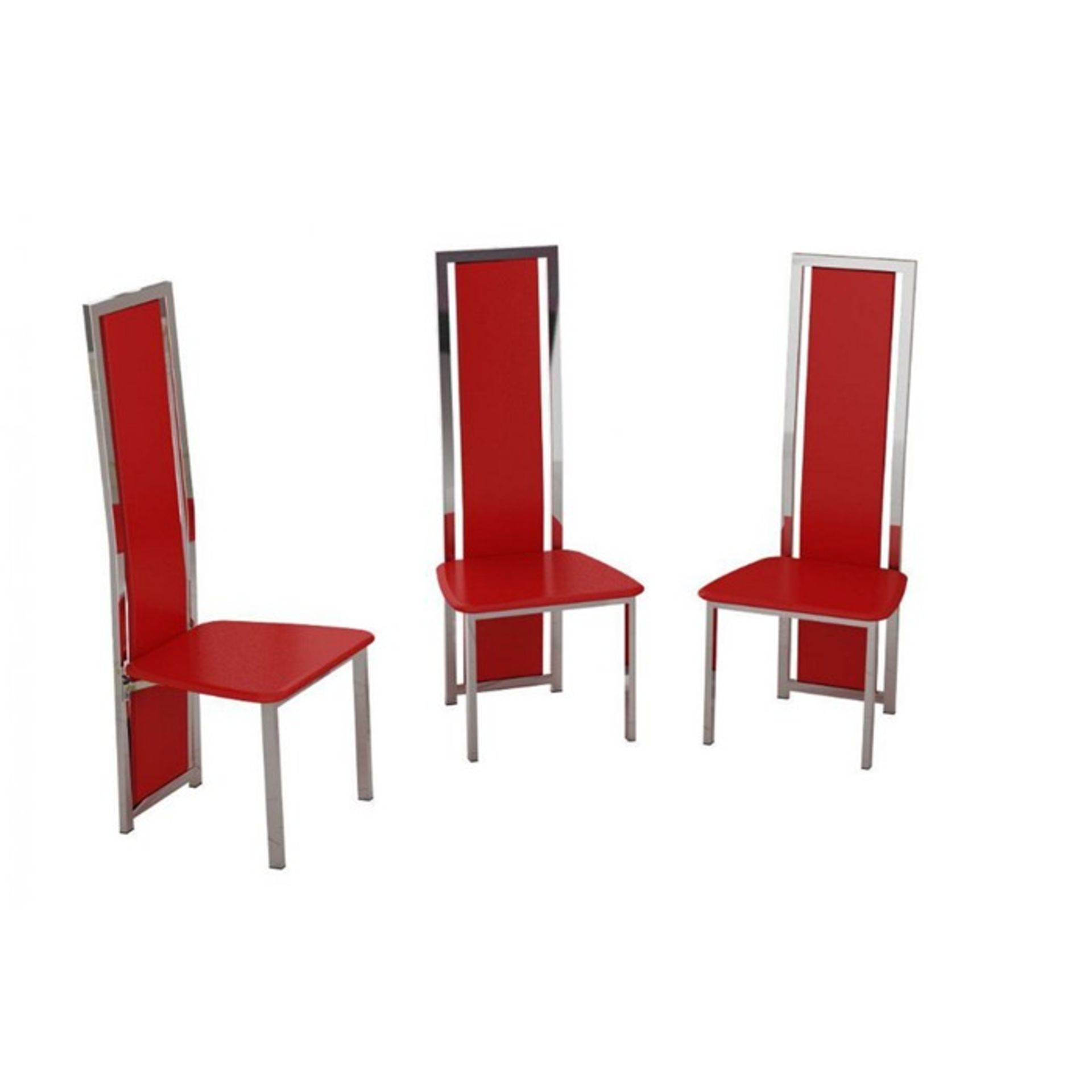 6 BRAND NEW BOXED HIGHBACK RED PU FAUX LEATHER DINING CHAIRS DCH109RED (VIEWING HIGHLY RECOMMENDED)