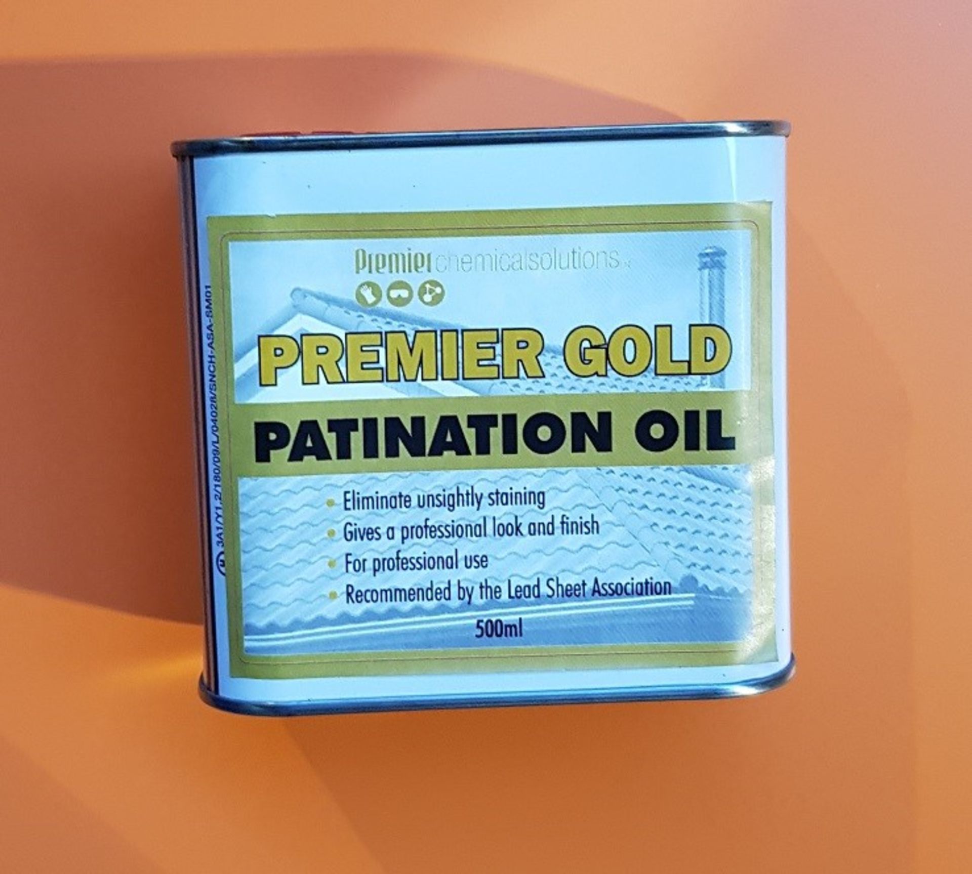 1 BOX OF 6 PREMIER GOLD PATINATION OIL 500ML / RRP £58.60 (VIEWING HIGHLY RECOMMENDED)