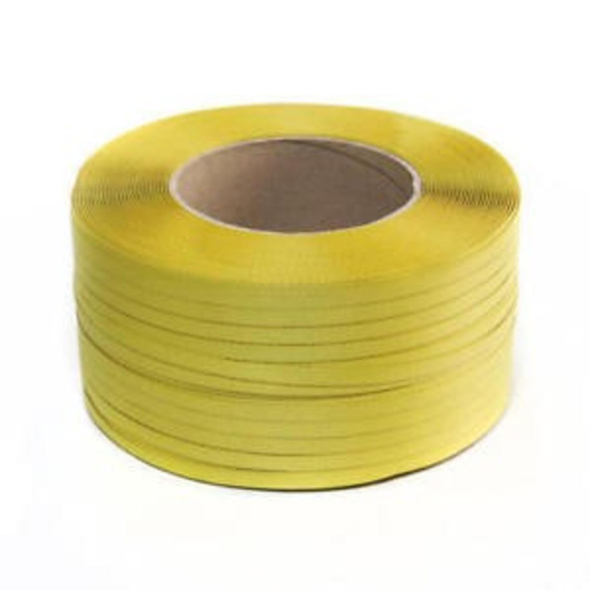 1 AS NEW BOXED OF 2 CORDSTRAP COMPOSITE POLYESTER PALLET BANDING IN YELLOW, SIZE 16MM X 850M /