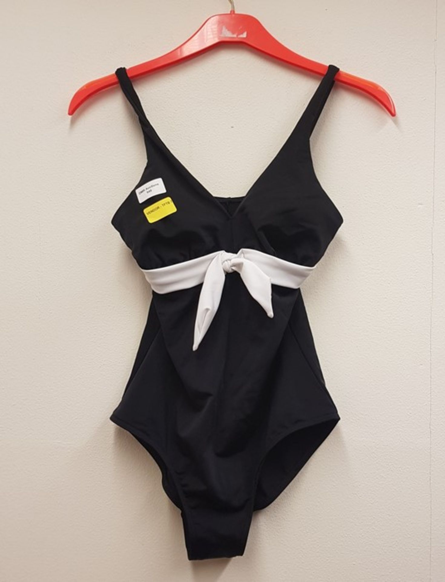 1 LA REDOUTE BLACK SWIMSUIT WITH WHITE BOW / SIZE 12 / RRP £49.99 (VIEWING HIGHLY RECOMMENDED)