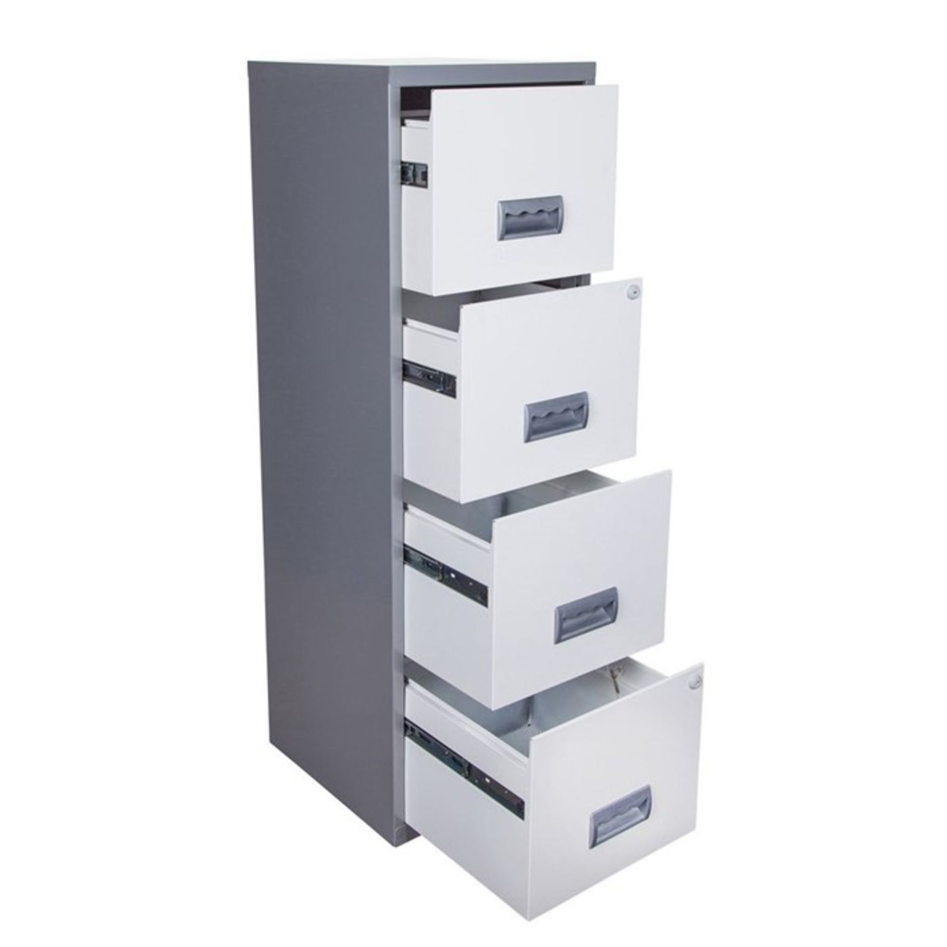 1 PACKAGED MAXI 4 DRAWER A4 FILING CABINET IN WHIT