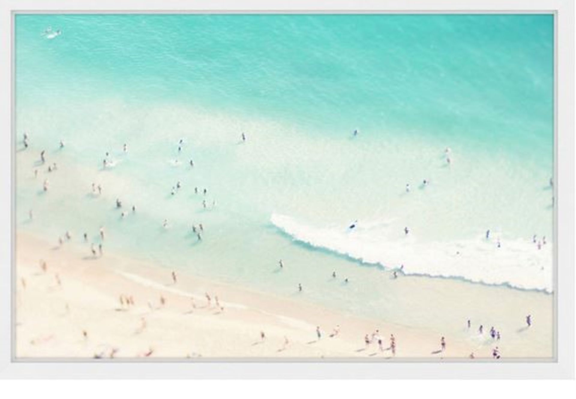 1 GRADE A BOXED PLAYING IN THE SURF FRAMED PRINT /