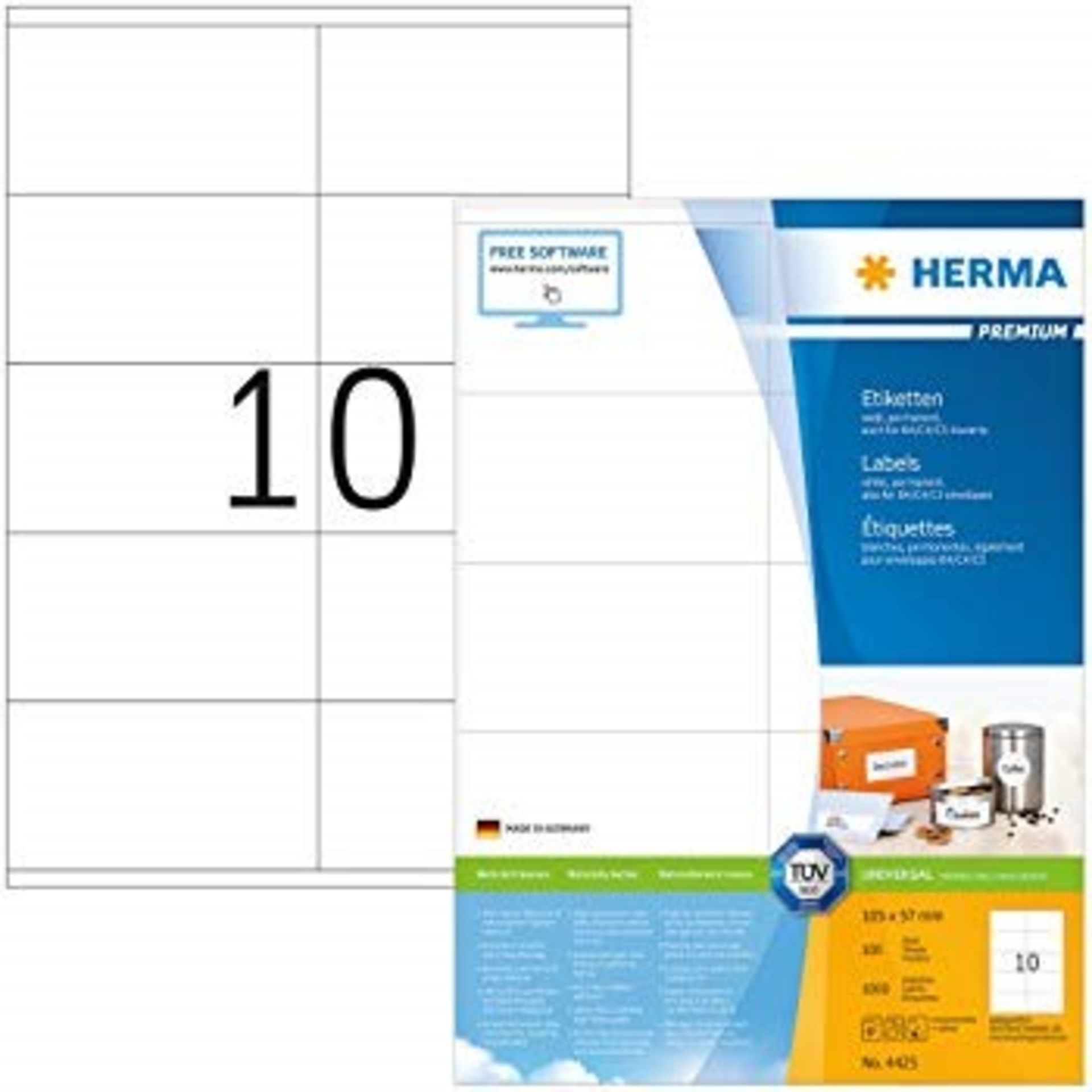 5 AS NEW BOXED HERMA 4268 LABLES PREMIUM A4 100 SHEETS PER PACK 10 LABELS TO A PAGE / RRP £165.00 (