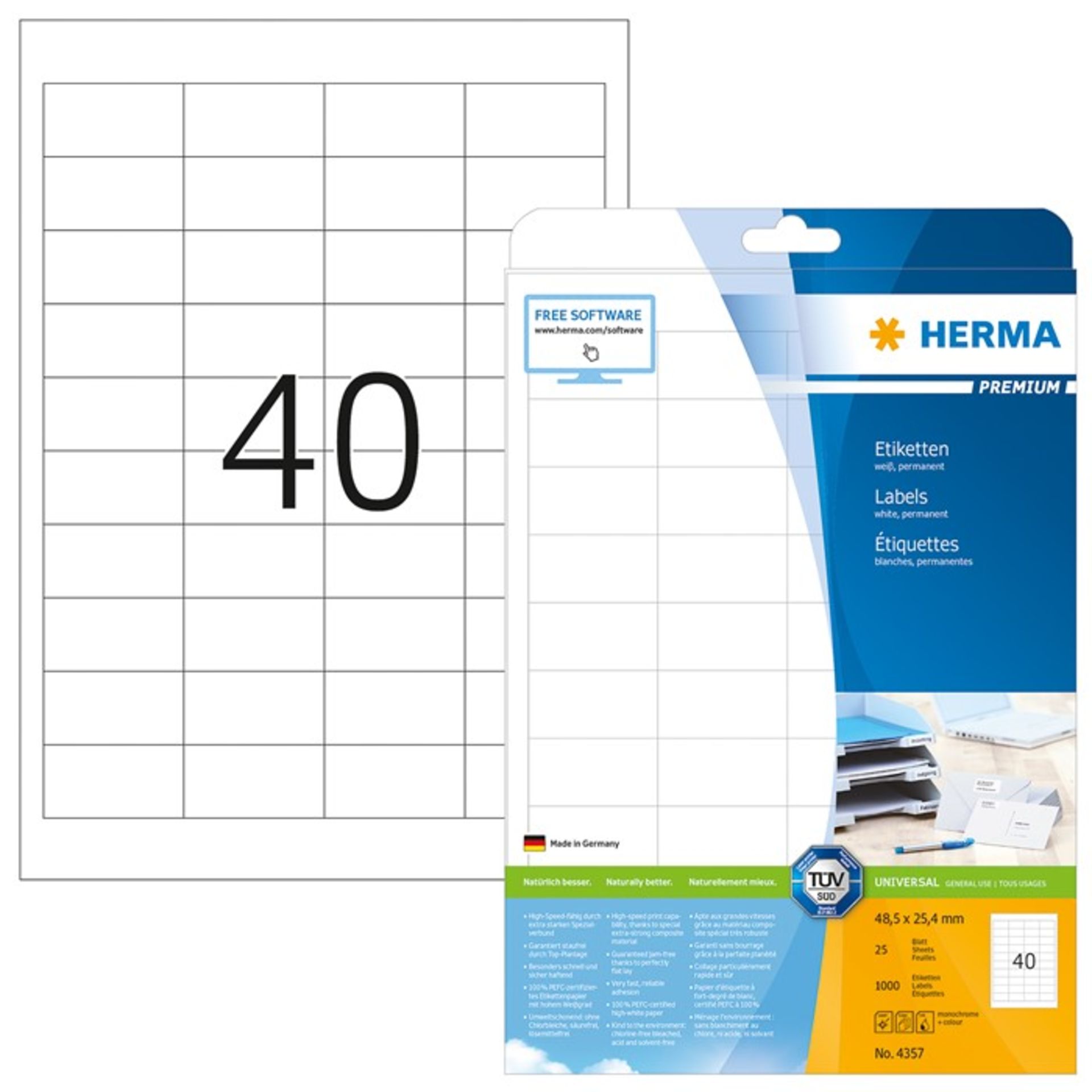 8 AS NEW BOXED HERMA 4461 LABLES PREMIUM A4 100 SHEETS PER PACK 40 LABELS TO A PAGE / RRP £224.00 (