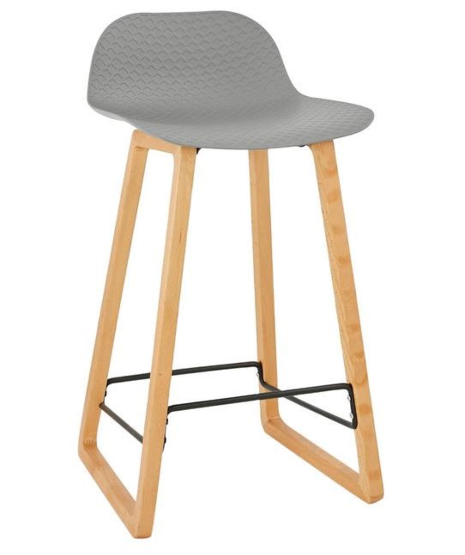 1 GRADE A BOXED MOULDED ASTORIA BAR STOOL, GREY /