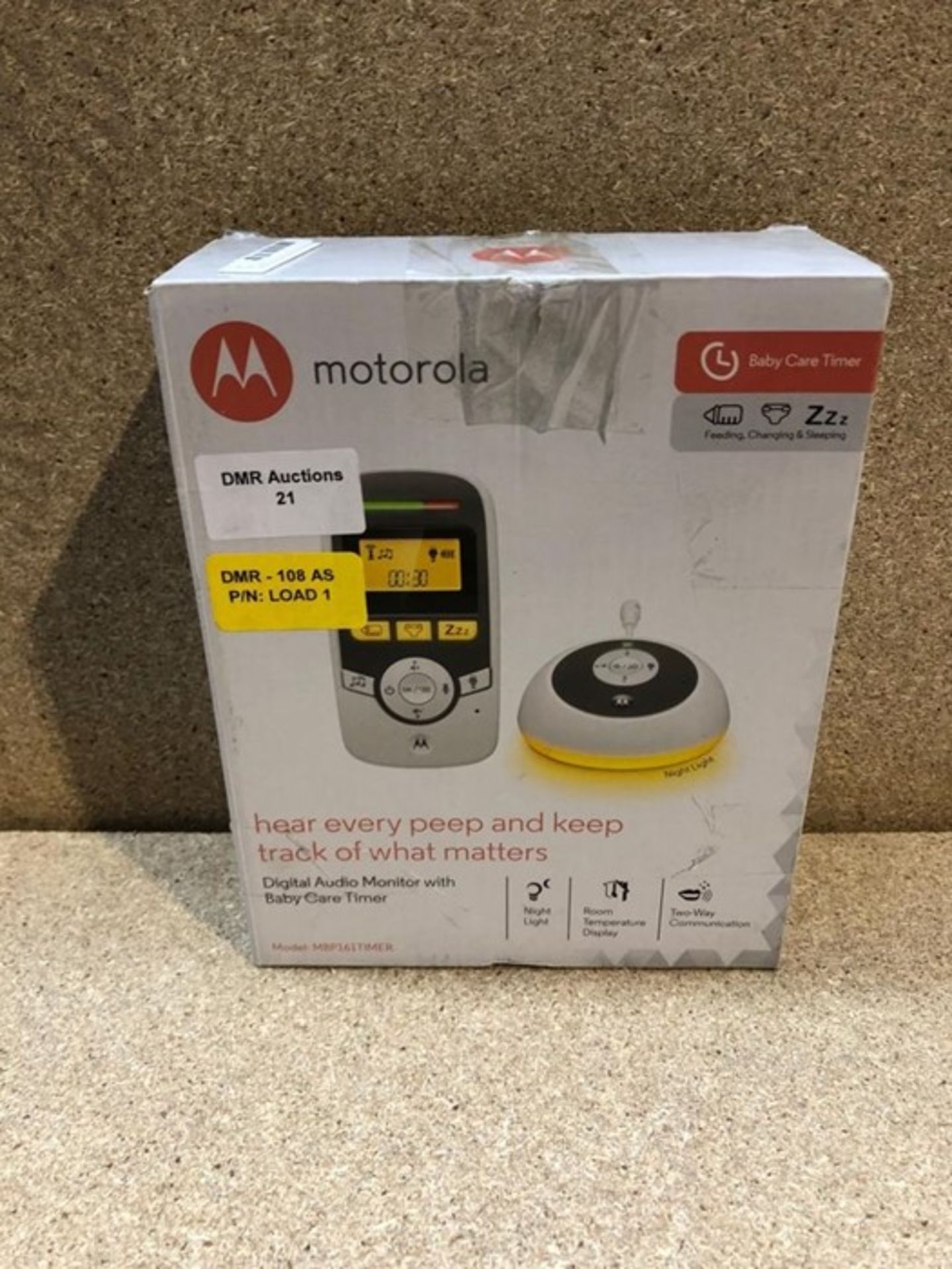 1 BOXED MOTOROLA MBP161TIMER DIGITAL AUDIO MONITOR WITH BABY CARE TIMER / RRP £49.99 (VIEWING HIGHLY