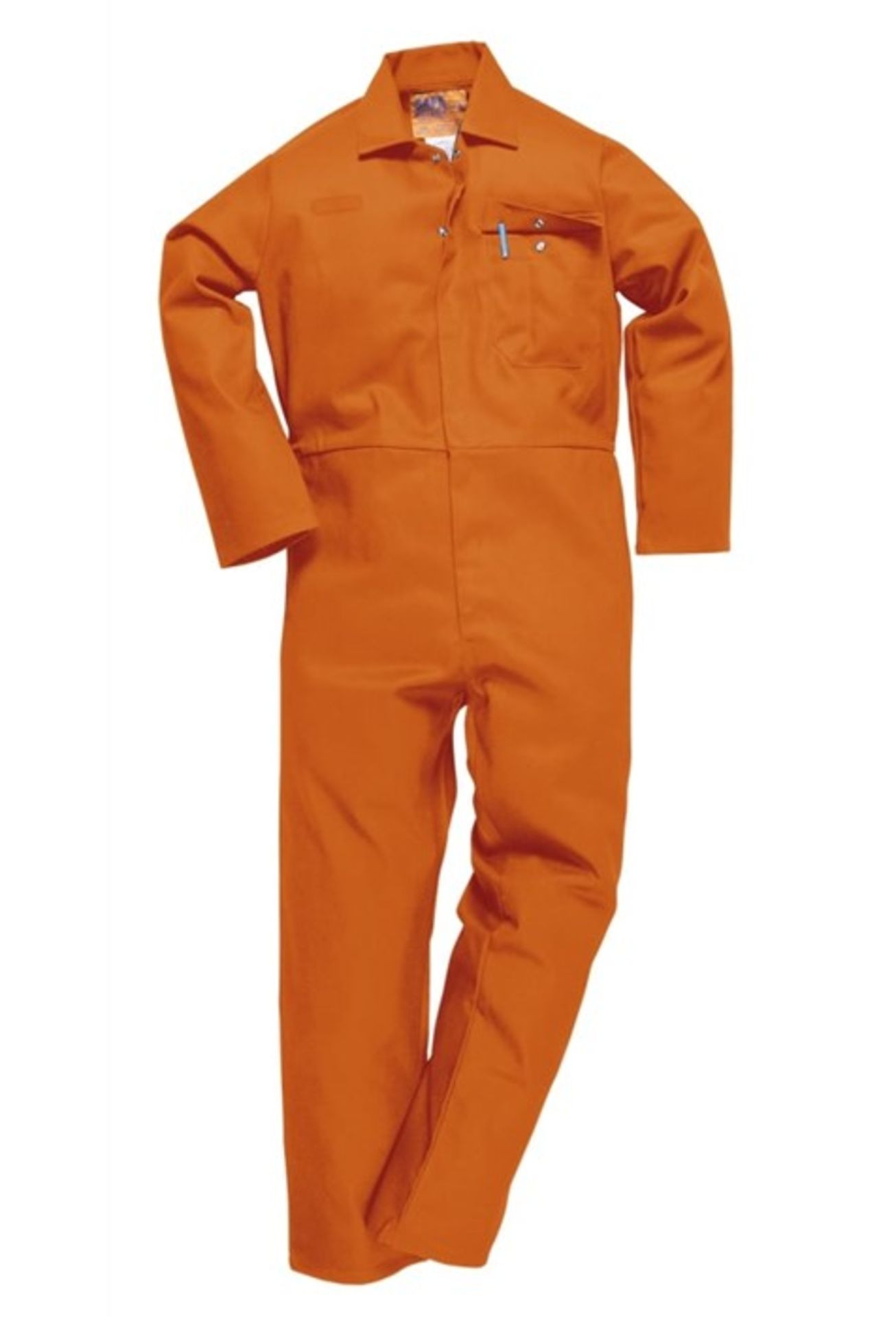 1 BAGGED SAFE WELDER FLAME RESISTANT COVERALL IN ORANGE, SIZE M, L31" (VIEWING HIGHLY RECOMMENDED)