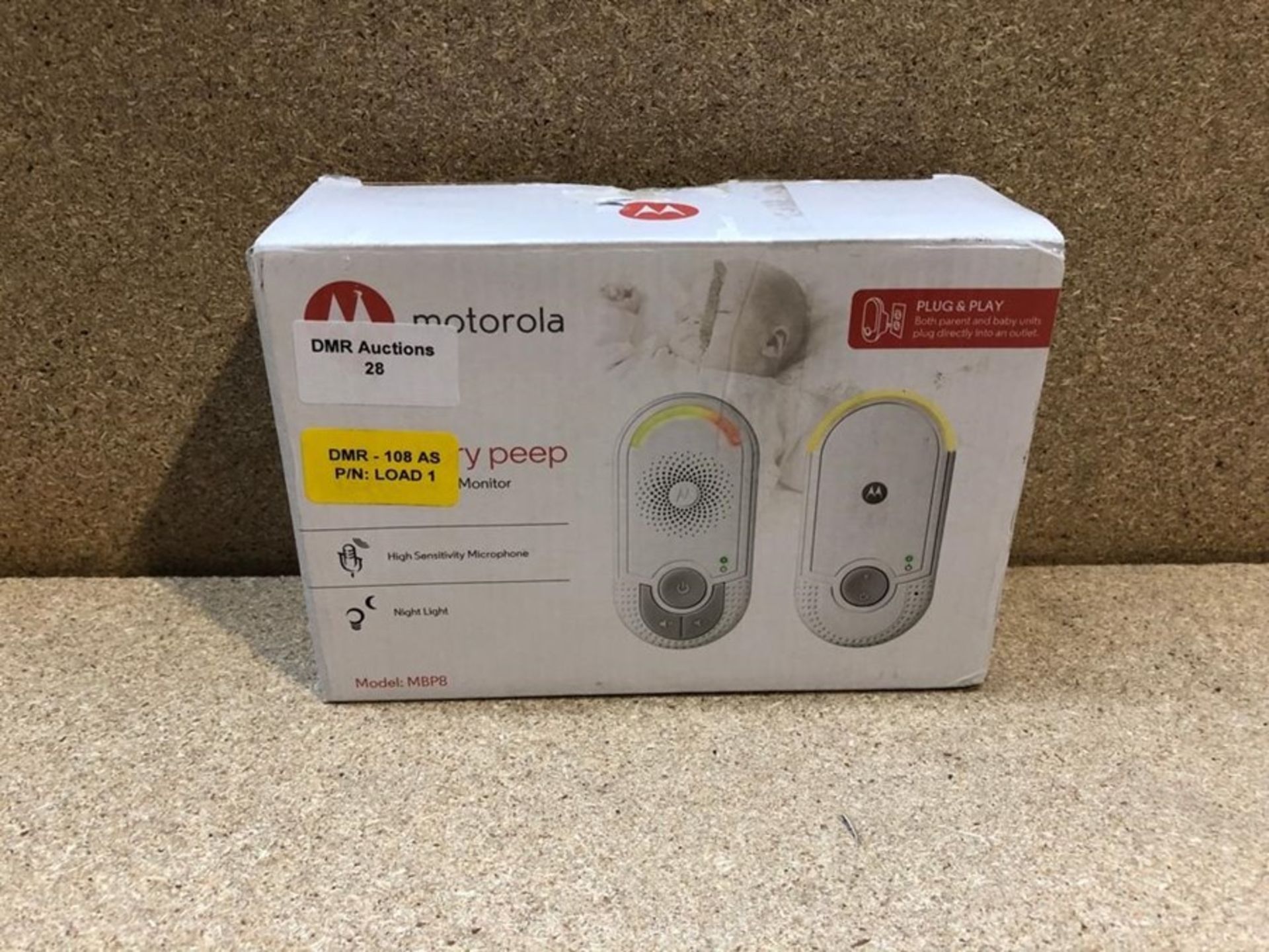 1 BOXED MOTOROLA MBP8 DIGITAL AUDIO BABY MONITOR / RRP £27.99 (VIEWING HIGHLY RECOMMENDED)