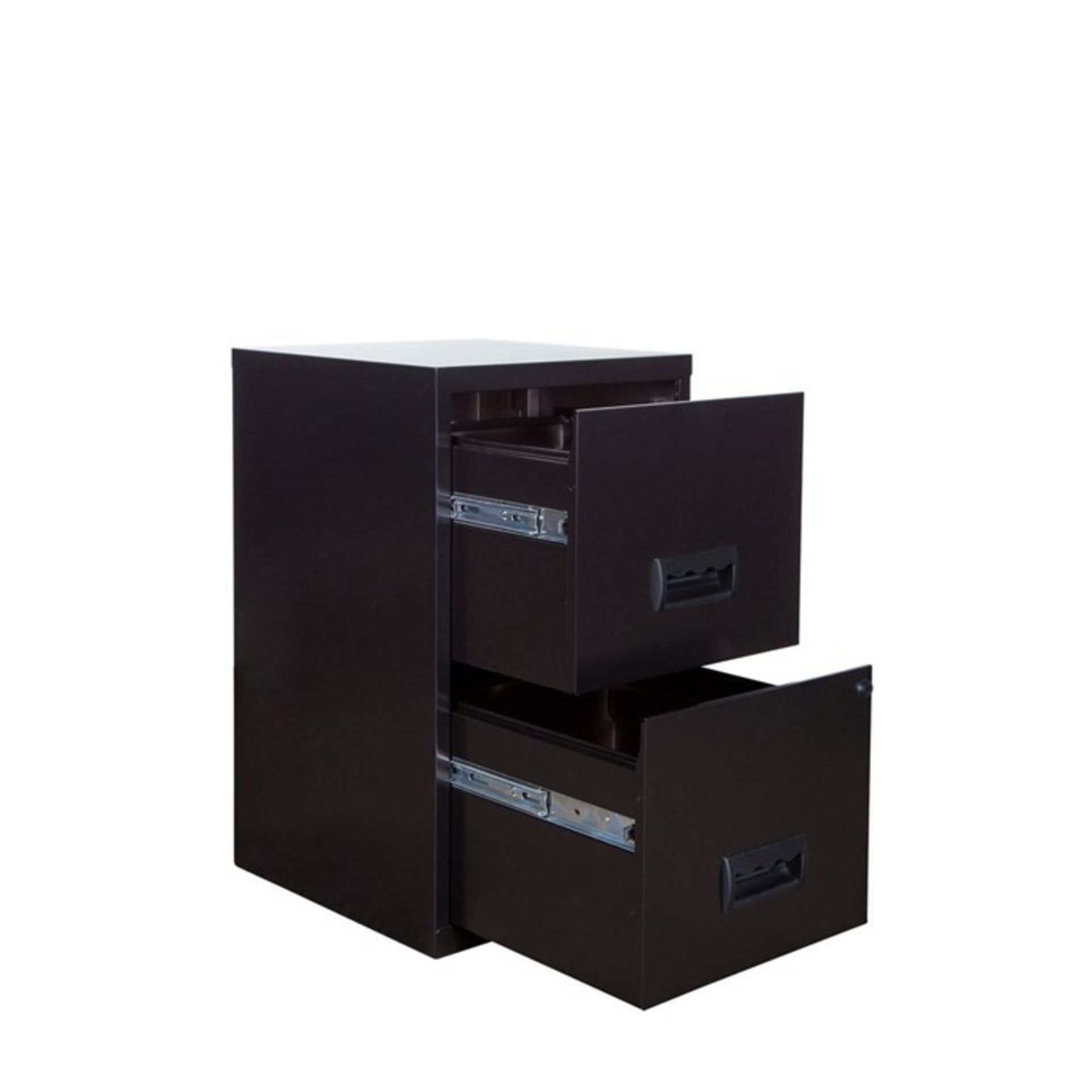 1 GRADE B 2 DRAWER BISLEY FILING CABINET IN BLACK / PN - 215 / RRP £45.59 (VIEWING HIGHLY