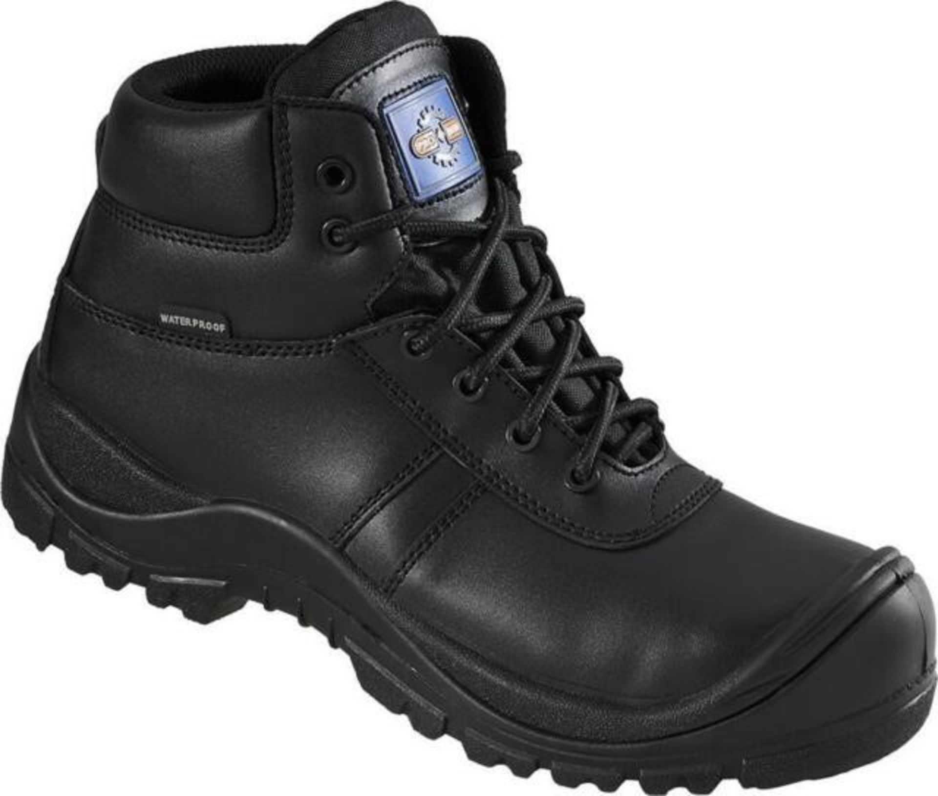 1 AS NEW BOXED PRO MAN 4 SEASONS WATERPROOF SAFETY BOOTS IN BLACK / SIZE - 7 / RRP £29.99 (VIEWING