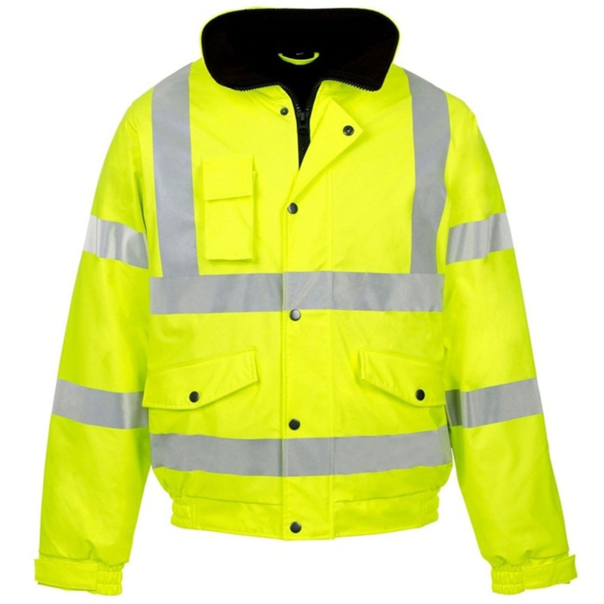 1 AS NEW BAGGED HI-VIS YELLOW CONTRACTOR BOMBER COAT SIZE 5XL (VIEWING HIGHLY RECOMMENDED)