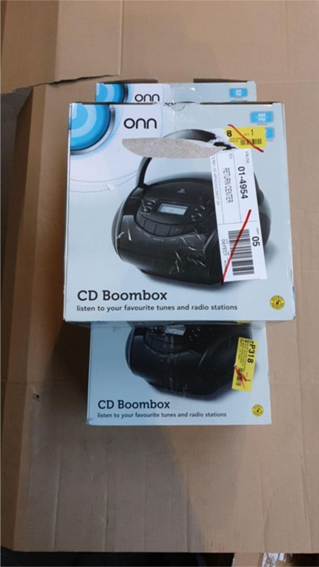 1 LOT TO CONTAIN 3 BOXED ONN CD BOOMBOX IN BLACK / RRP £60.00 - BL - 4578 (VIEWING HIGHLY