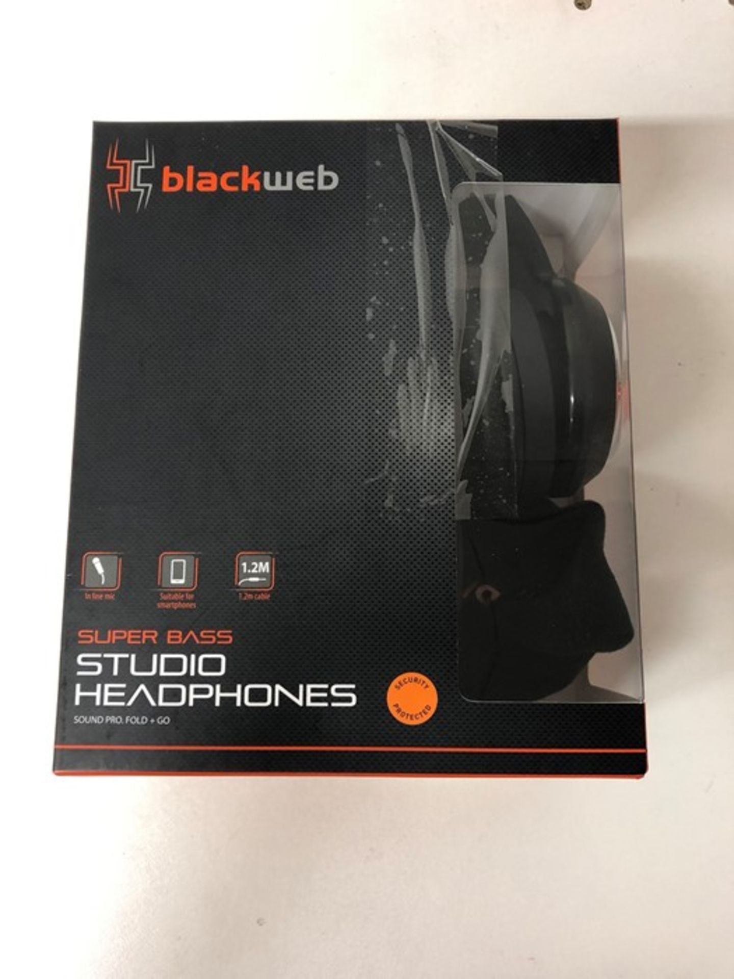 1 BOXED BLACK WEB BLUETOOTH STUDIO HEADPHONES IN BLACK / RRP £20.00 - BL 3809 (VIEWING HIGHLY