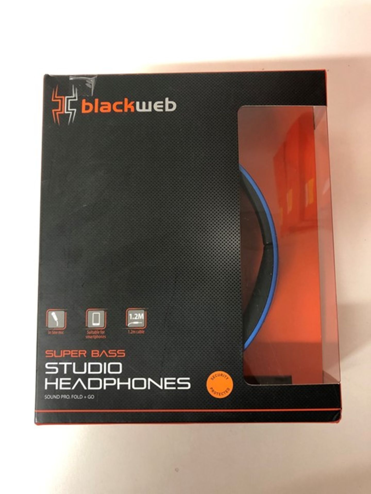 1 BOXED BLACK WEB BLUETOOTH STUDIO HEADPHONES IN BLUE / RRP £20.00 - BL 3809 (VIEWING HIGHLY