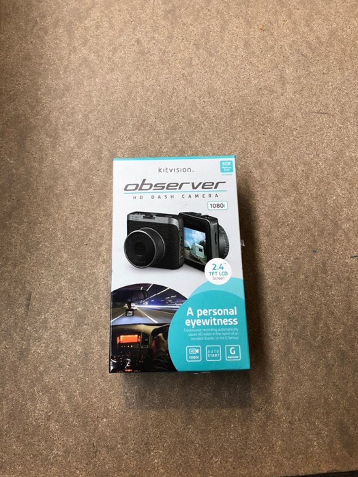 1 BOXED KITVISION OBSERVER HD DASH CAM IN BLACK 1080I /RRP £60.00 - BL -3656 (VIEWING HIGHLY