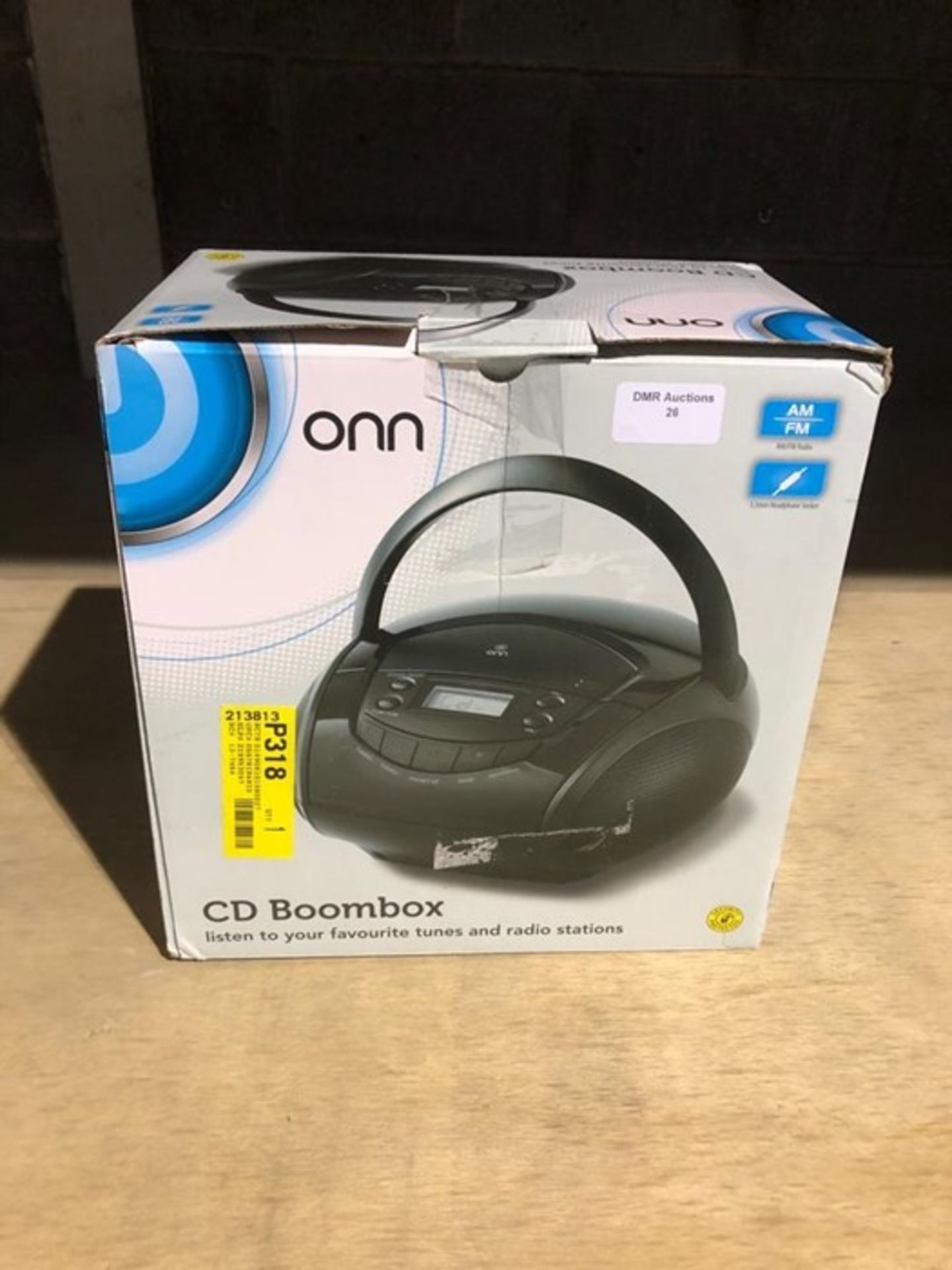 1 BOXED ONN CD BOOMBOX IN BLACK / RRP £20.00 - BL -3813 (VIEWING HIGHLY RECOMMENDED)