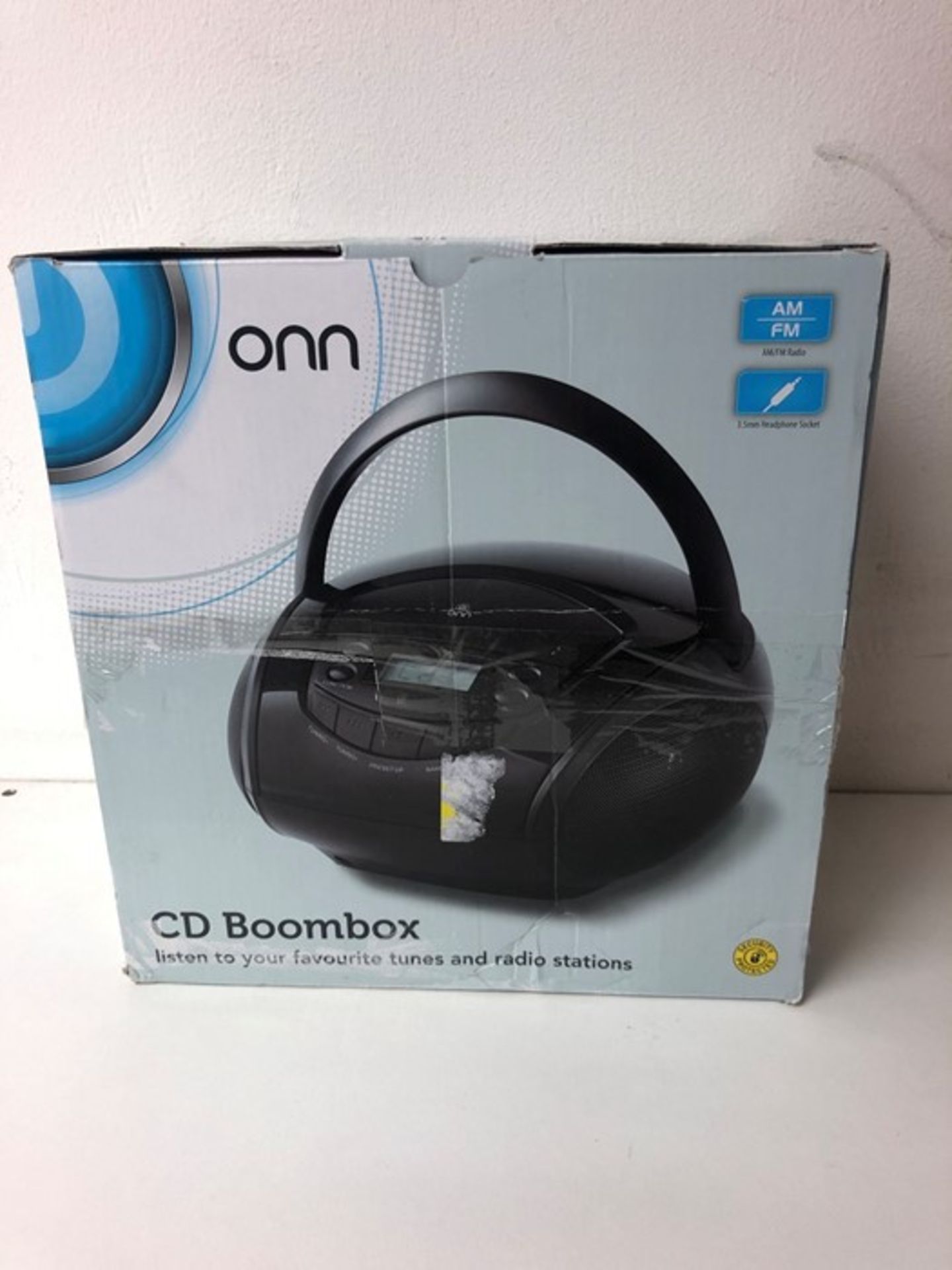 1 BOXED ONN CD BOOMBOX IN BLACK / RRP £20.00 - BL -3813 (VIEWING HIGHLY RECOMMENDED)