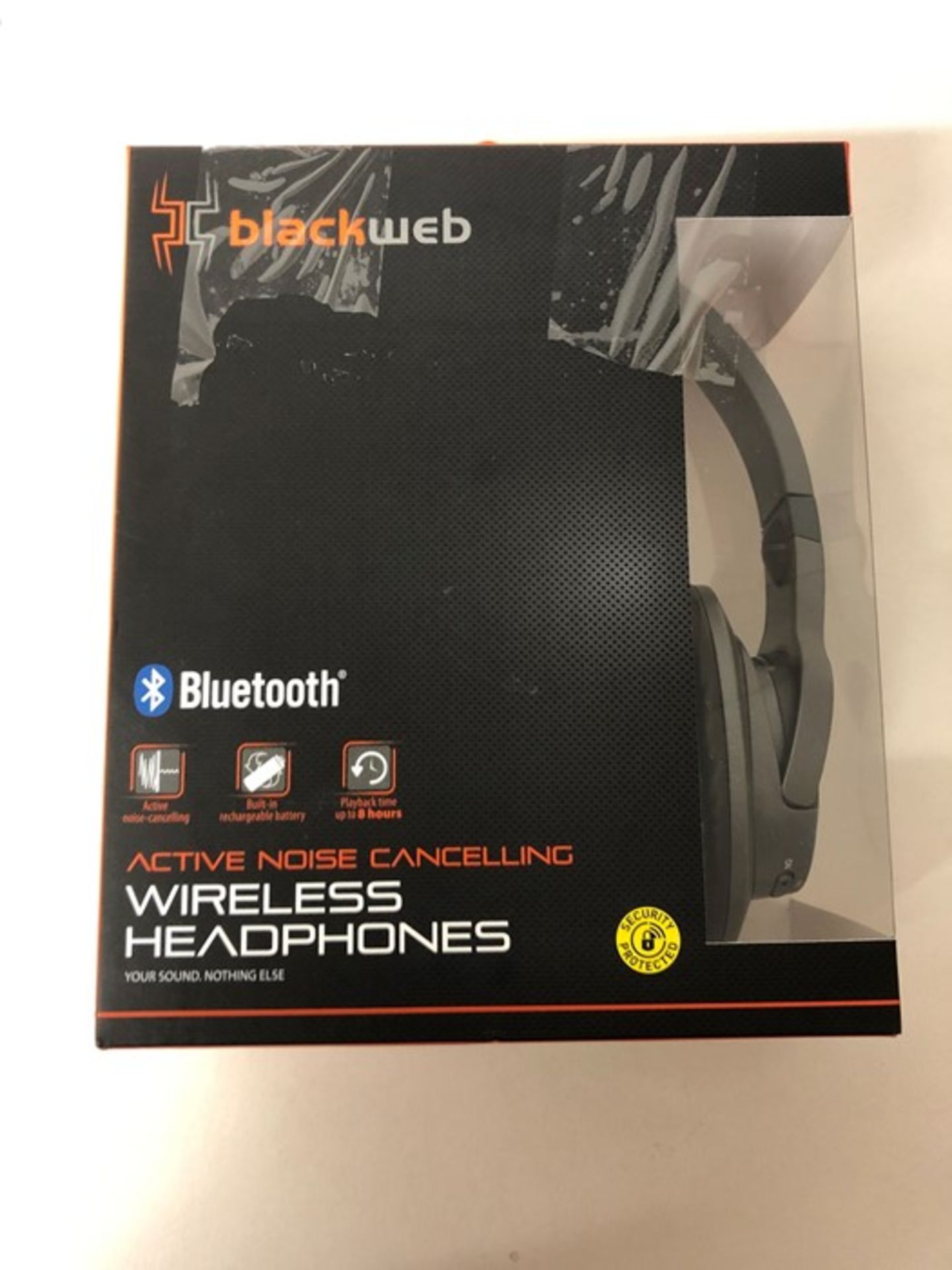 1 BOXED BLACK WEB BLUETOOTH WIRELESS HEADPHONES IN GREY AND BLACK / RRP £20.00 - BL 3809 (VIEWING