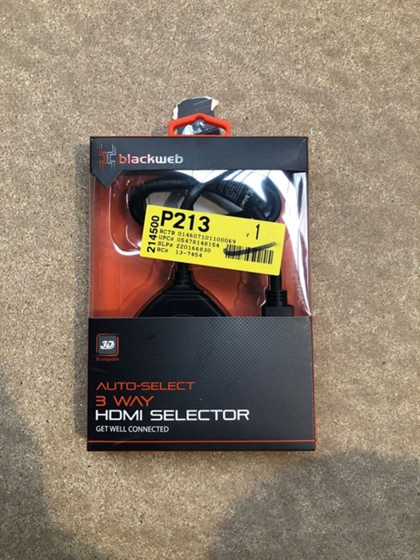1 BOXED BLACK WEB AUTO-SELECT 3 WAY HDMI SELECTOR / RRP £26.00 - BL -4500 (VIEWING HIGHLY