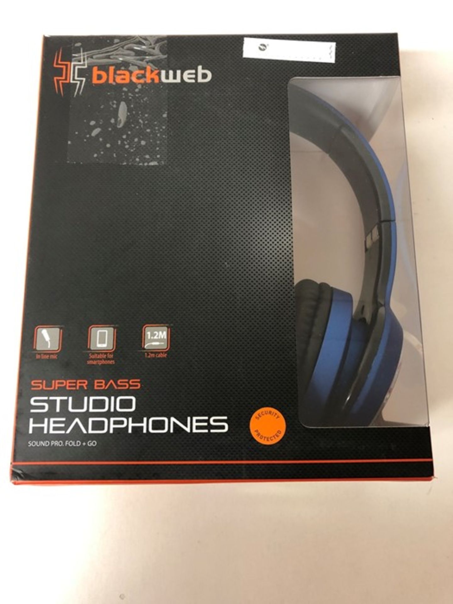 1 BOXED BLACK WEB BLUETOOTH STUDIO HEADPHONES IN BLUE / RRP £20.00 - BL 3809 (VIEWING HIGHLY