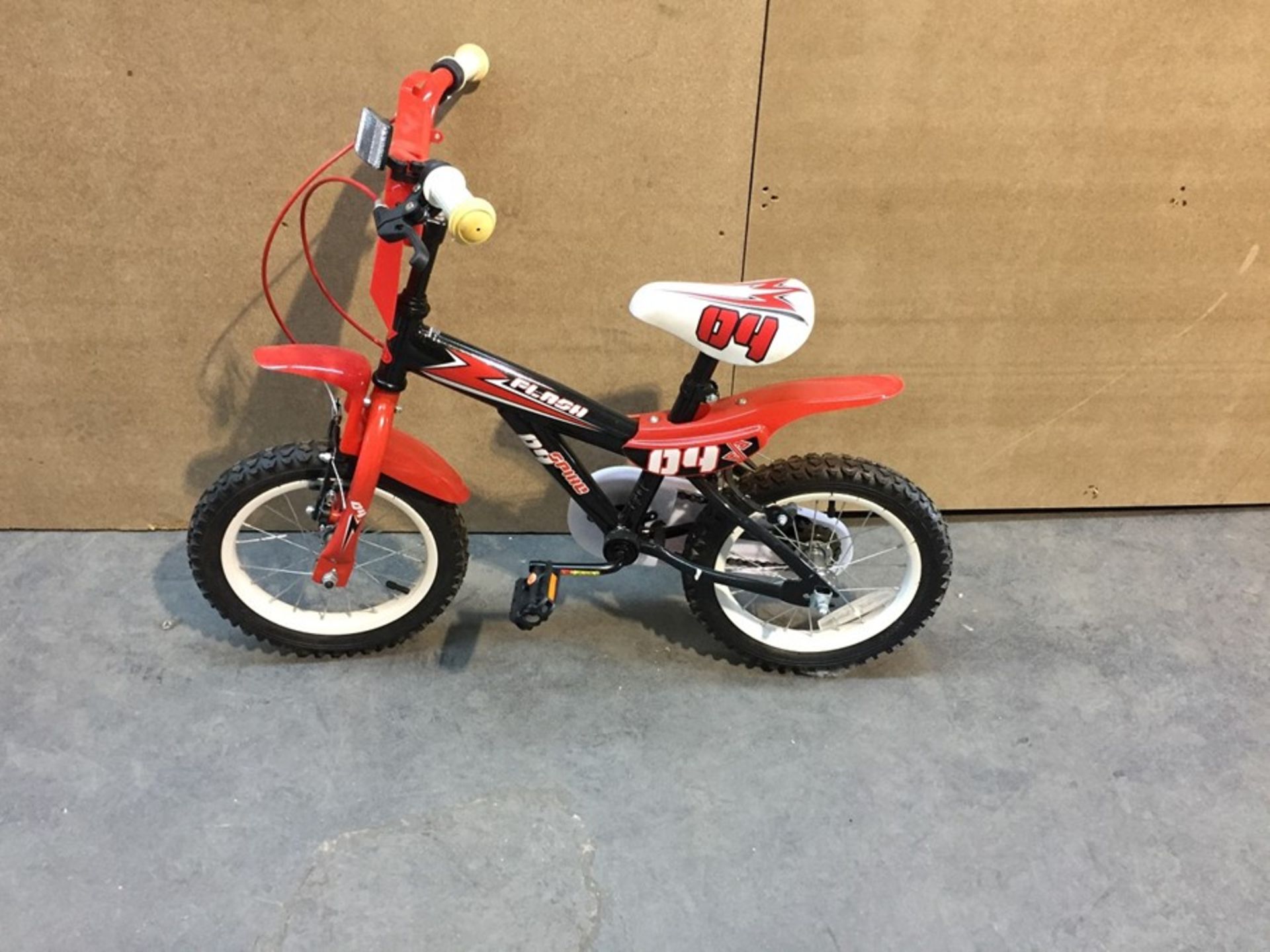 1 EX DISPLAY CHILDRENS SPIKE 14 ' BICYCLE IN RED AND WHITE RRP £79.99