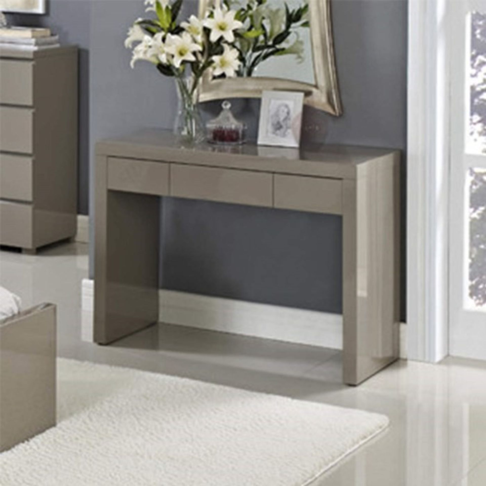 1 BOXED PURO DESK/DRESSING TABLE IN STONE