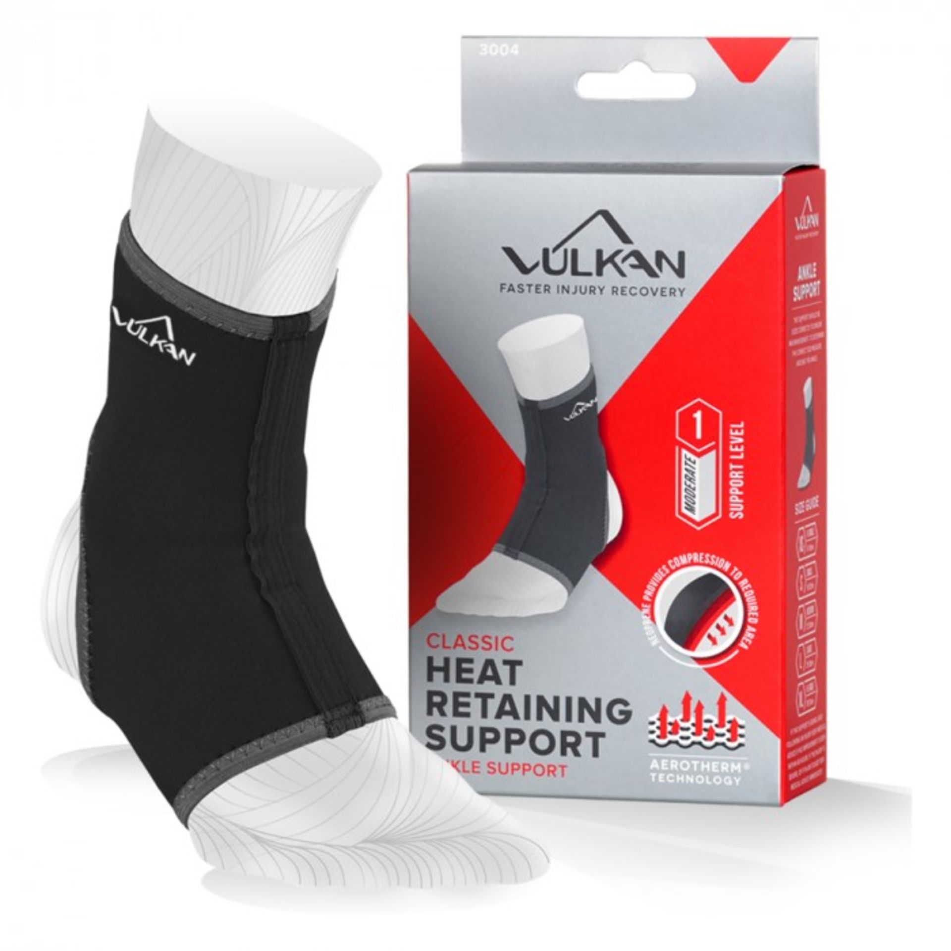 ME 1 AS NEW BOXED VULKAN CLASSIC HEAT RETAINING MEDIUM SUPPORT FOR ANKLE / RRP £20.00 (VIEWING