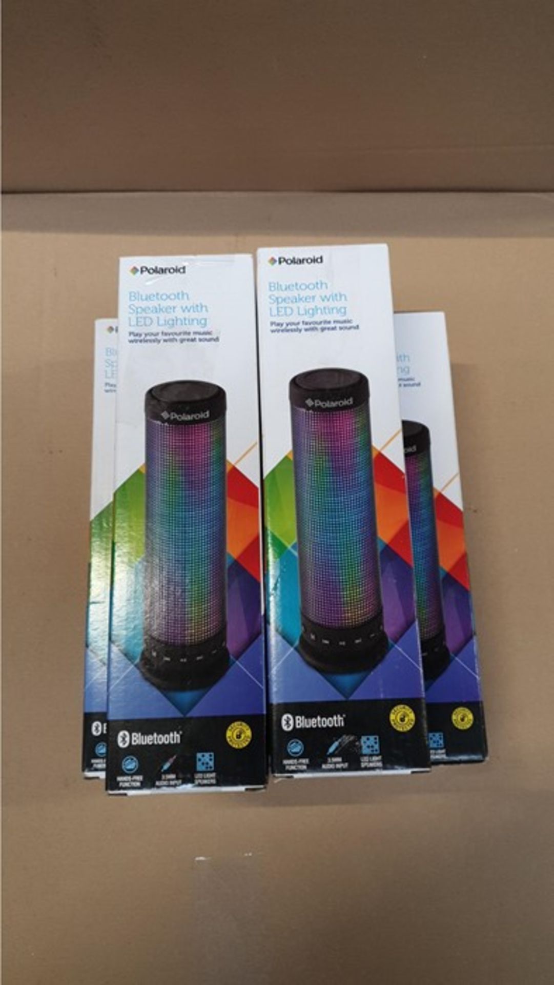 1 LOT TOP CONTAIN 5 BOXED POLAROID BLUETOOTH SPEAKER WITH LED LIGHTENING - BL - 5632 / RRP £94.95 (