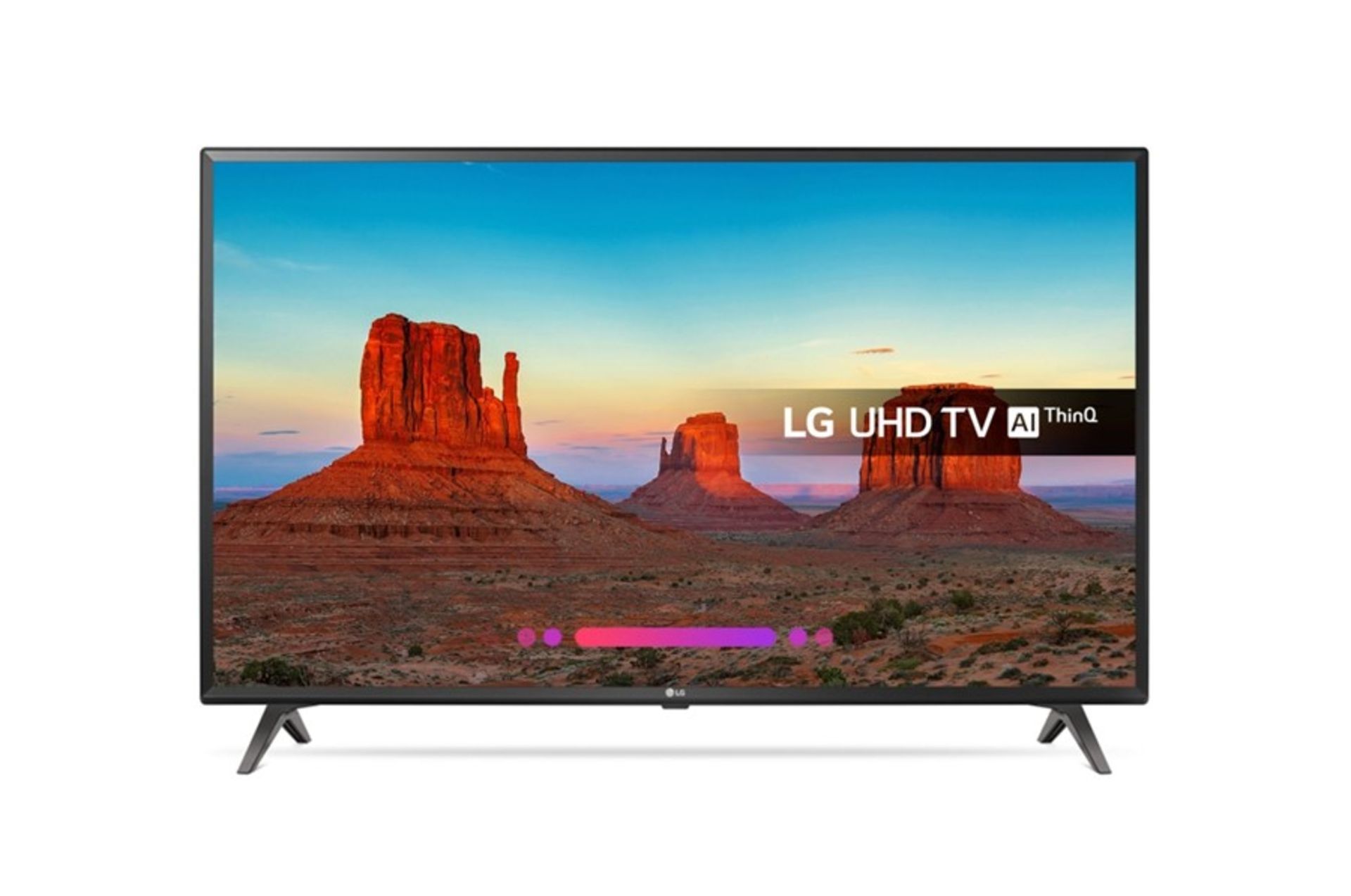 1 GRADE A TESTED WORKING LG UHD TV, AI THINQ - 49 INCH SCREEN - 4K ACTIVE HDR - ULTRA SURROUND -