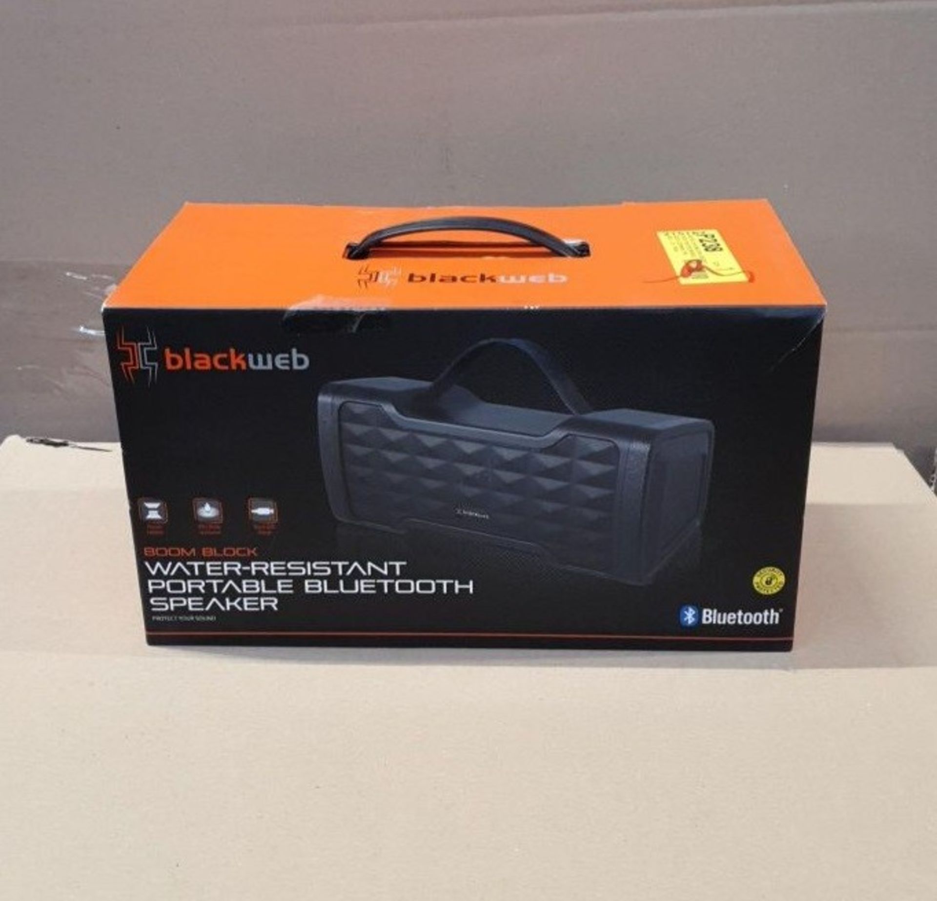 1 BOXED BLACKWEB BOOM BLOCK WATER RESISTANT PORTABLE BLUETOOTH SPEAKER IN BLACK / BL -5162 / RRP £