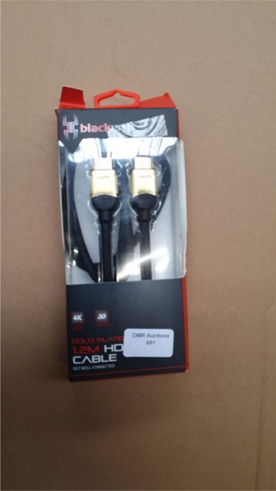 1 BOXED BLACK WEB 1.2M GOLD PLATED HDMI CABLE, FOR 4K AND 3D / BL-5599 / RRP £18.00 (VIEWING