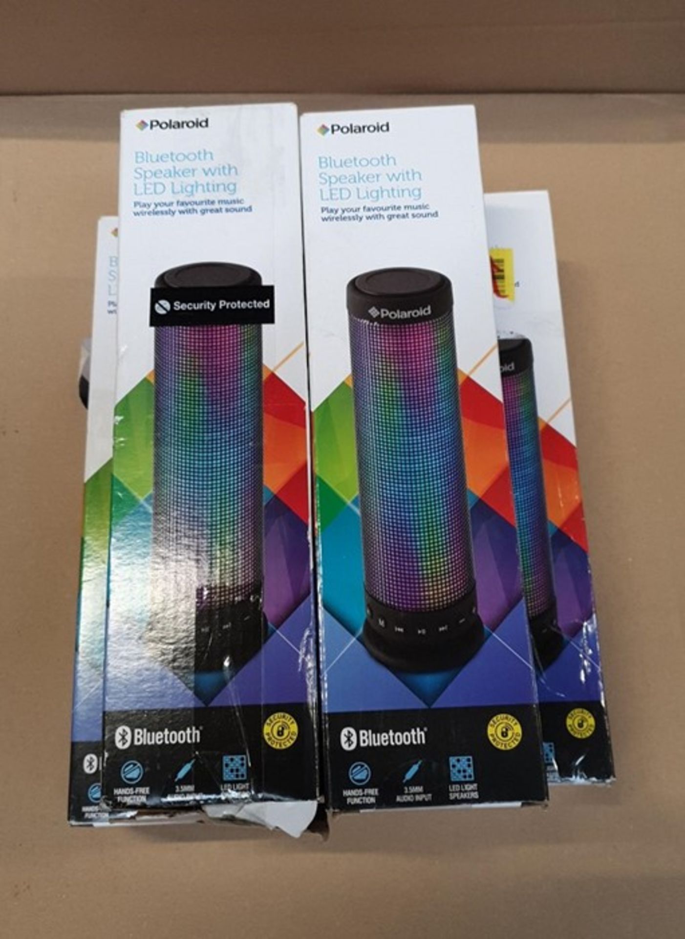 1 LOT TOP CONTAIN 5 BOXED POLAROID BLUETOOTH SPEAKER WITH LED LIGHTENING - BL - 5632 / RRP £94.95 (