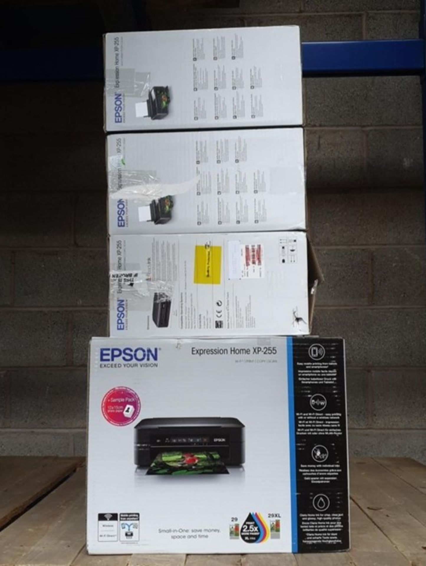 1 LOT TO CONTAIN 5 EPSON EXPRESSION HOME XP-255 PRINTERS / BL- 4645 (VIEWING HIGHLY RECOMMENDED)