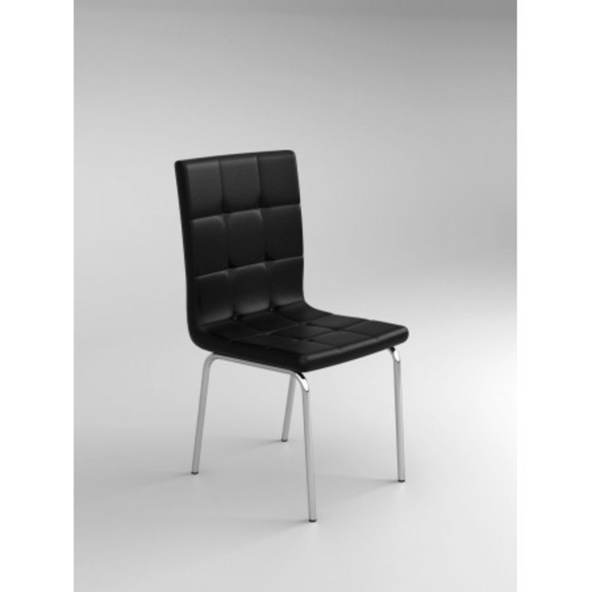 1 AS NEW BOXED SET OF 4 MODERN DINING CHAIRS IN BLACK AND CHROME / DCH113BLK (VIEWING HIGHLY