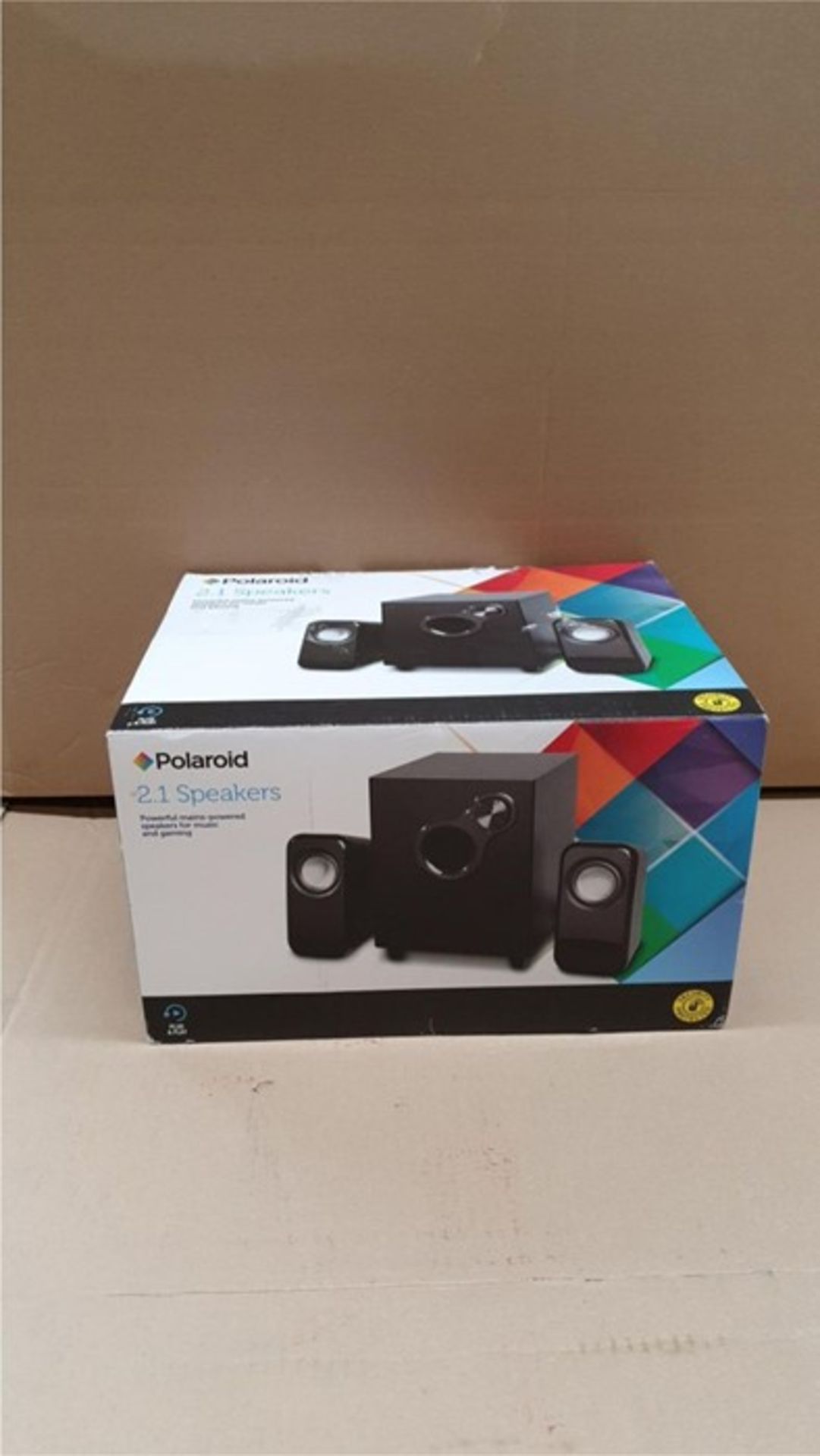 1 BOXED POLAROID 2.1 SPEAKERS / RRP £30.00 /BL - 5390 (VIEWING HIGHLY RECOMMENDED)