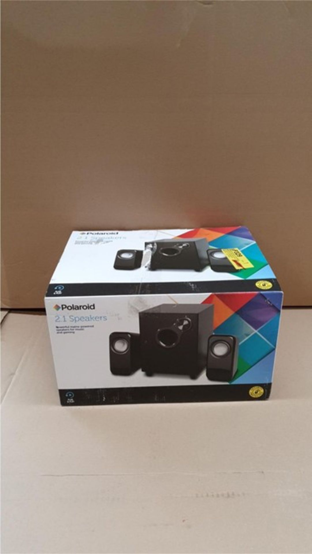 1 BOXED POLAROID 2.1 SPEAKERS / RRP £30.00 /BL - 5390 (VIEWING HIGHLY RECOMMENDED)