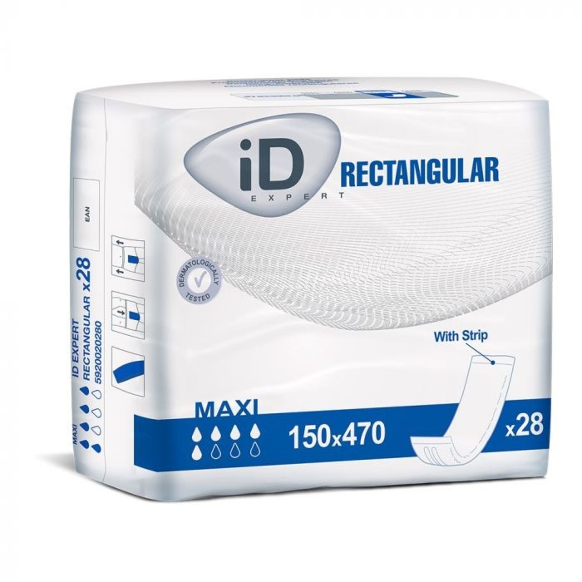 ME : 1 LOT TO CONTAIN 4 PACKS OF ID EXPERT RECTANGULAR PE BACKED MAXI PADS - 150 X 470 / EACH PACK